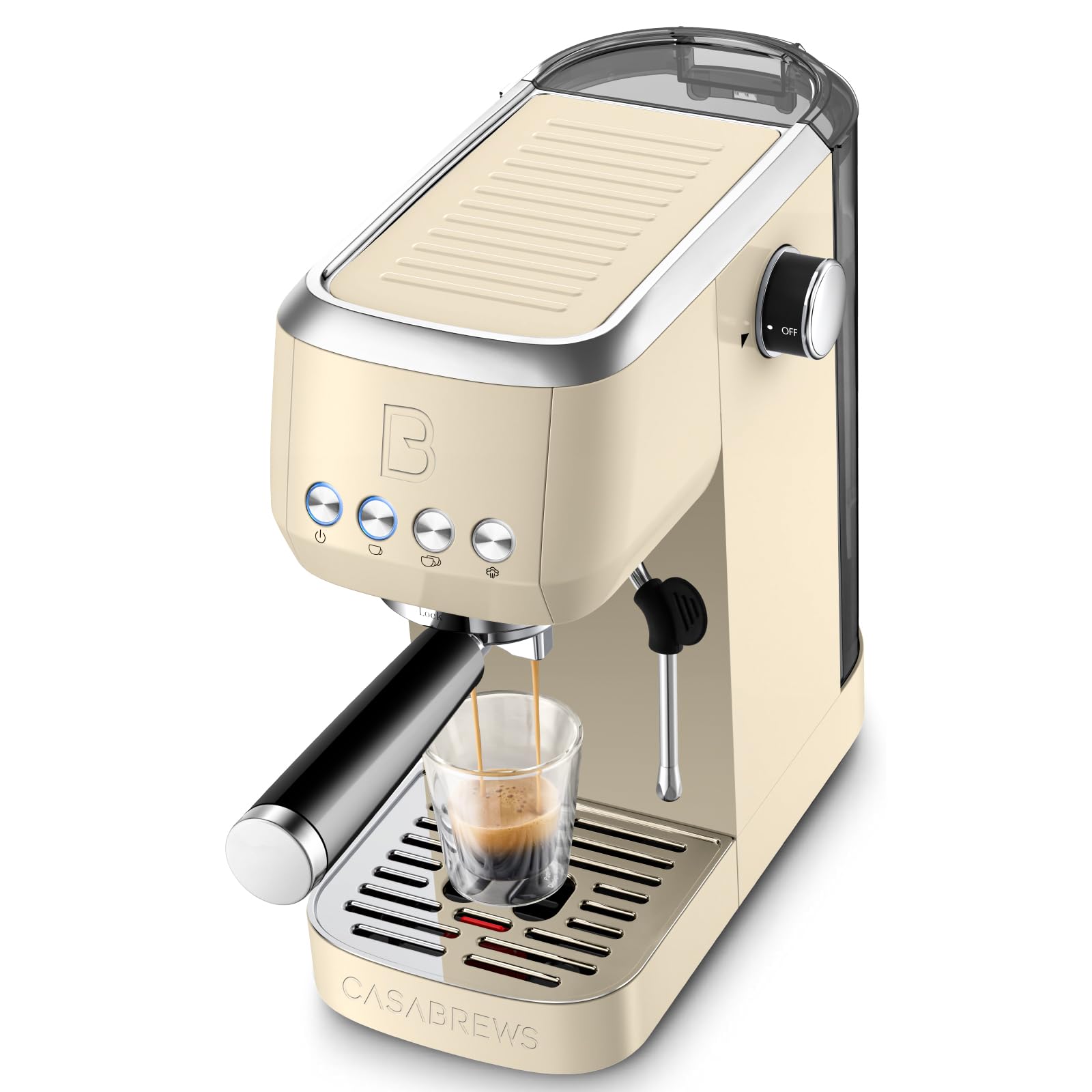 CASABREWS Espresso Machine 20 Bar  Stainless Steel Coffee Maker with Steam Milk Frother  Espresso Coffee Machine Cappuccino Latte Machine with 49oz Removable Water Tank  Creamy