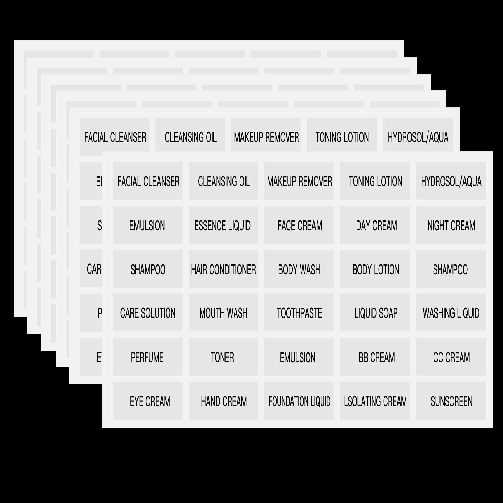 Hvswly 300 Pcs Waterproof Labels For Travel Size Bottles,Clear Bathroom Labels And Beauty Organization Labels,Travel Bottle Labe