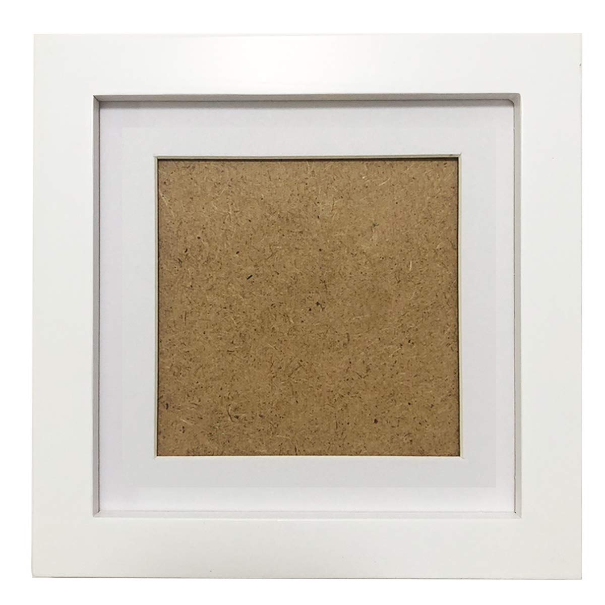 ZXT-parts White 6x6 Picture Frames with 4x4 Opening Mat.6x6 Square Photo Frame. Solid Wood, Perspex Panel, The Table or The Wall
