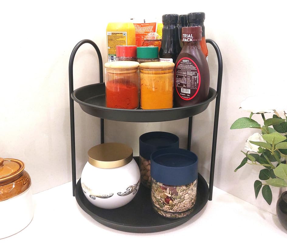 Appeasy Metal Bathroom Countertop Organizer Shelf  2 Tier Counter Spice Rack Organizer For Sink/Bedroom/Living Room/Kitchen/Off