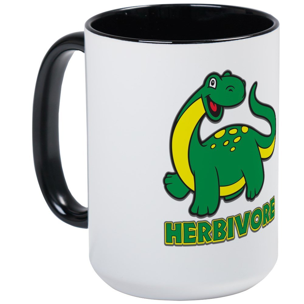 CafePress Herbivore Dinosaur Large Mug 15 oz (444 ml) Ceramic Coffee Mug