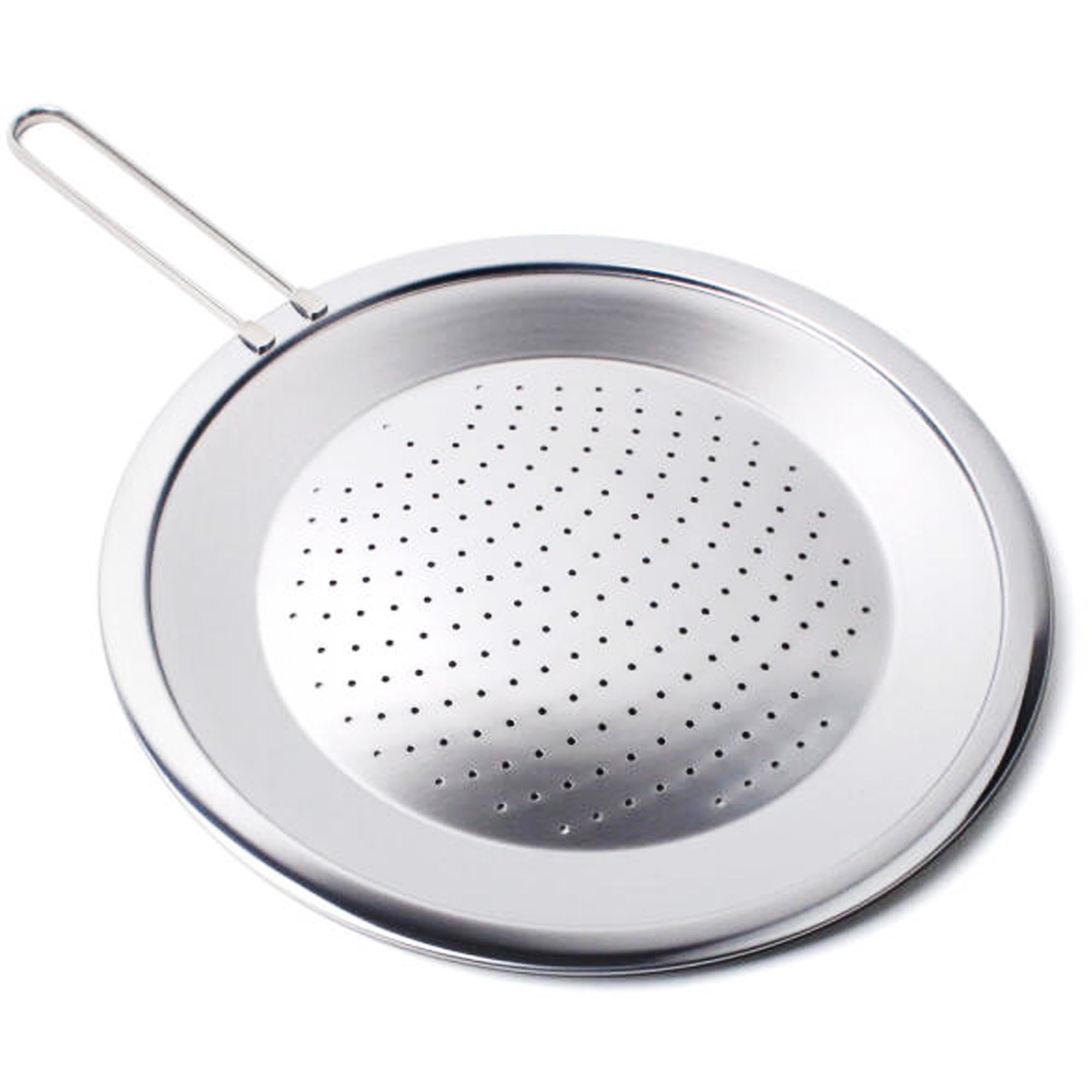 Minecook Stainless Steel Splatter Screen Lid, Oil Splash Guard with Steam Vent Holes, Long Handle, Frying Pan Cover, 12.6 in (32