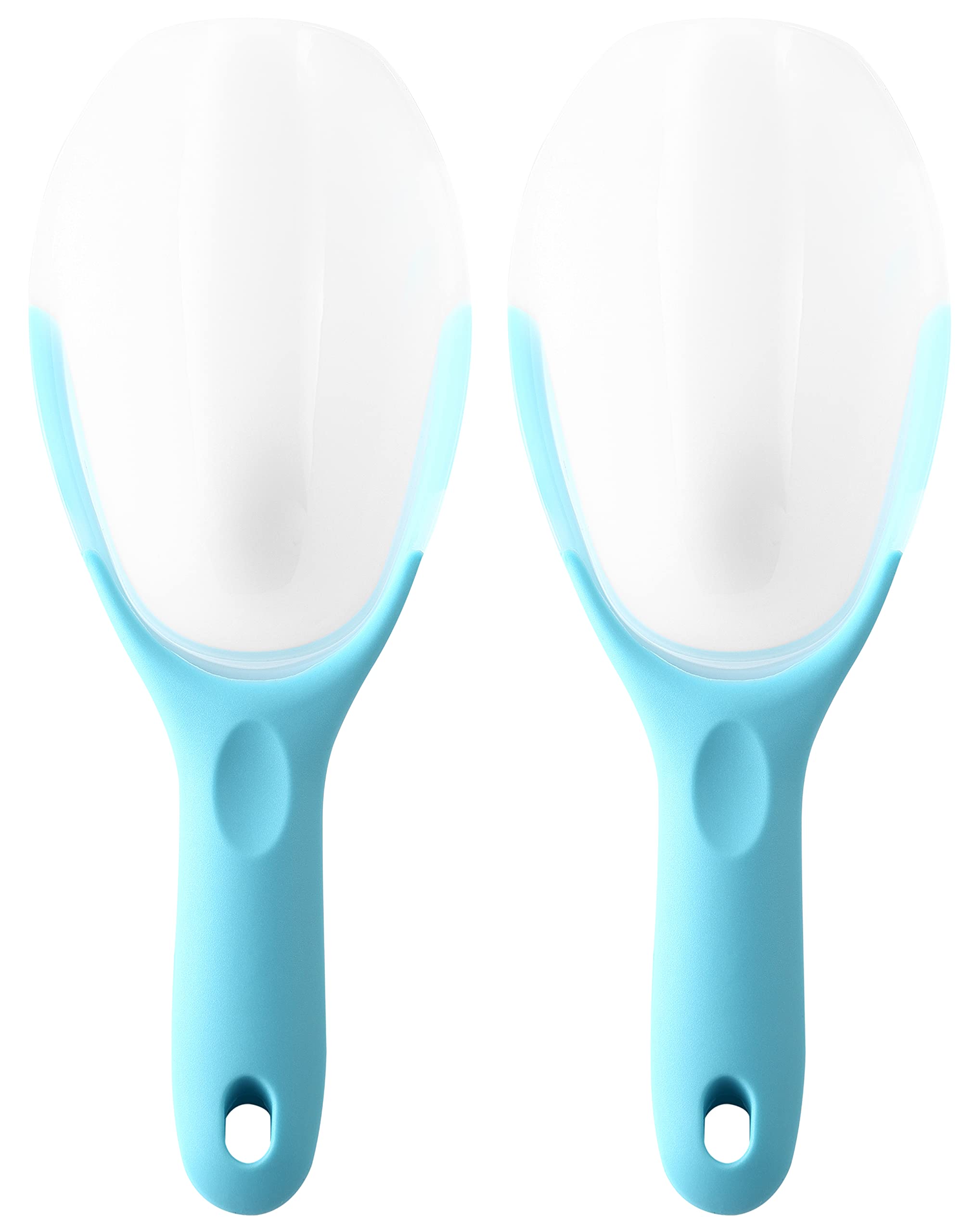Spring Chef Magnetic Ice Scoop for Freezer, Contoured Translucent BPA-Free Plastic Scoops with Soft Grip Handle, Kitchen Ice Sco