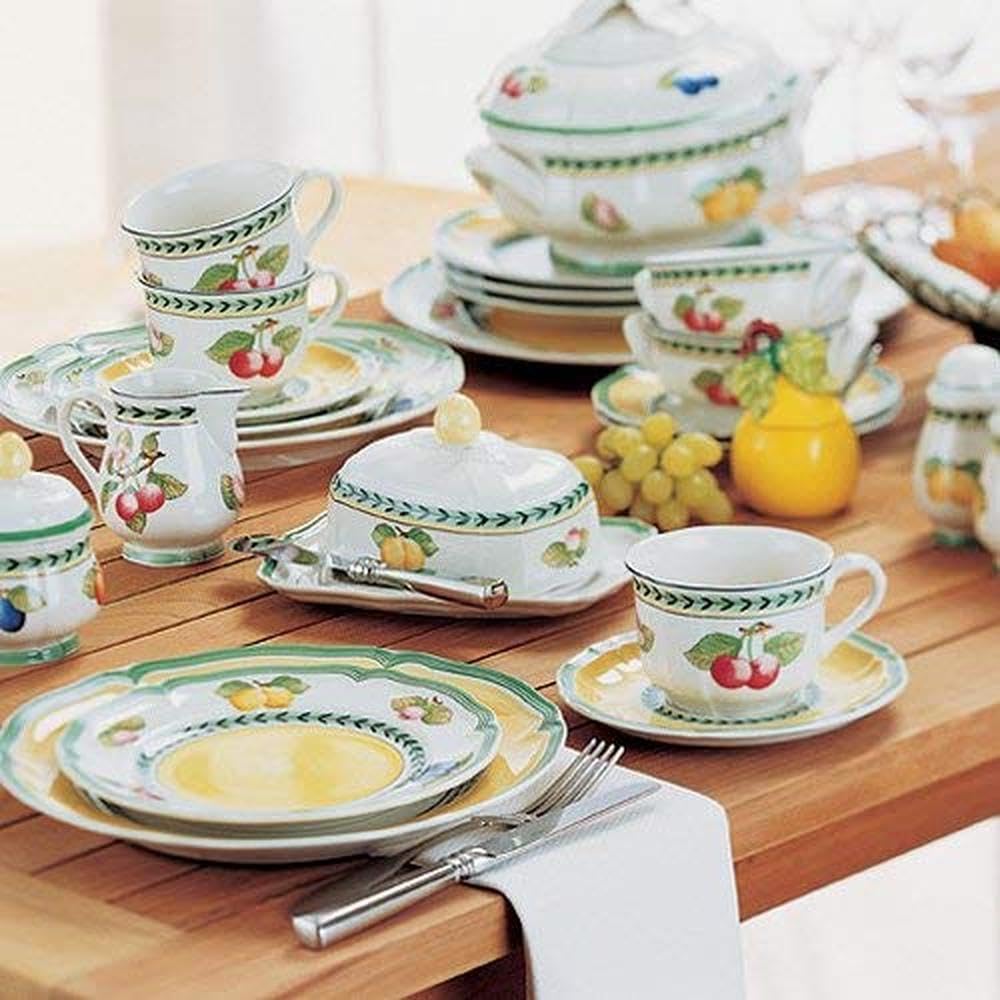 Villeroy & Boch French Garden Fleurence Pickle Dish/Gravy Stand, 9.5 In, Premium Porcelain, White/Multicolored