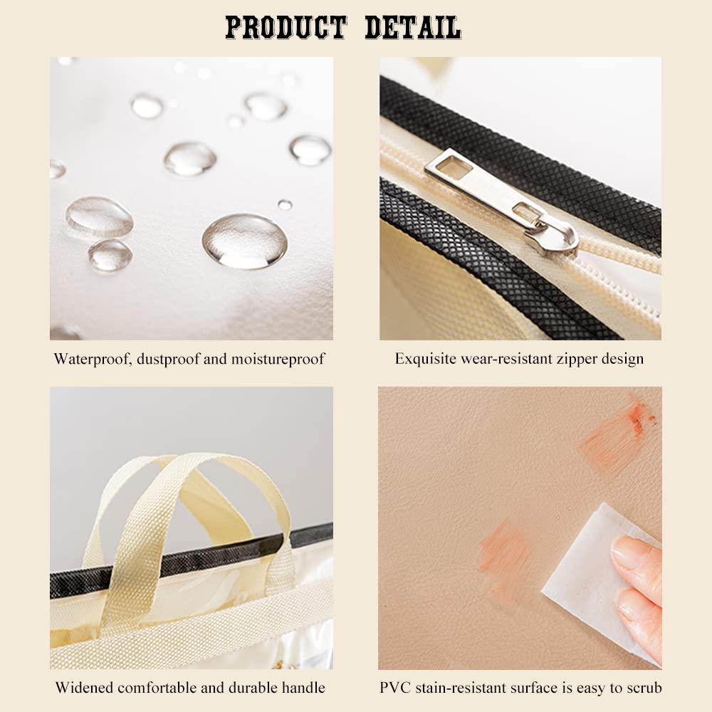 Fazhongfa 2Pcs Dust Bags For Handbags Clear Purse Storage Organizer Non-Woven Hanging Bag Closet With Zipper And Handle (X-Large