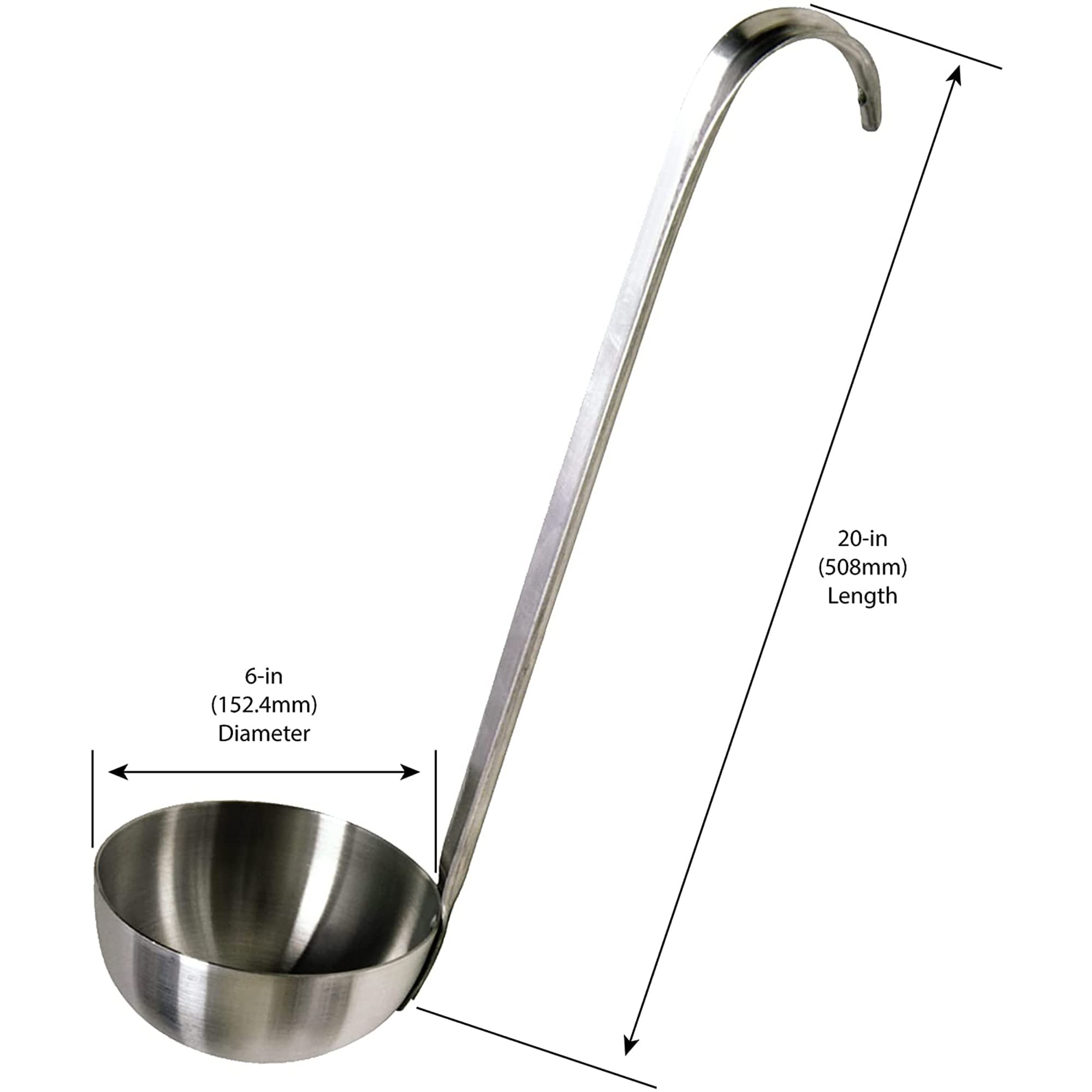 Bayou Classic 0723 Aluminum Ladle Features 20-in Length w/ Large 6-in Bowl Holds 3-cups