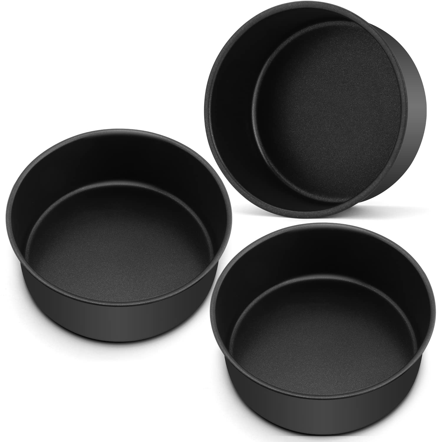 Lianyu 8    3 Inch Cake Pan Set Of 3, Deep Round Cake Mold For Baking, Nonstick Stainless Steel Baking Pan For Cake, Cake Tin Ba