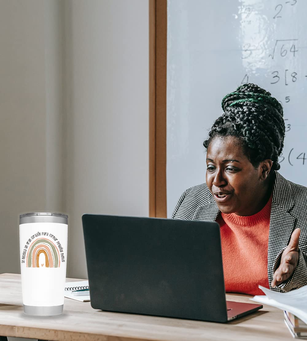 1Step2Dream Spanish Teacher Gifts Coffee Mug - Se Necesita Un Gran Corazon Para Formar Pequen~As Mentes Cute Idea For Appreciati