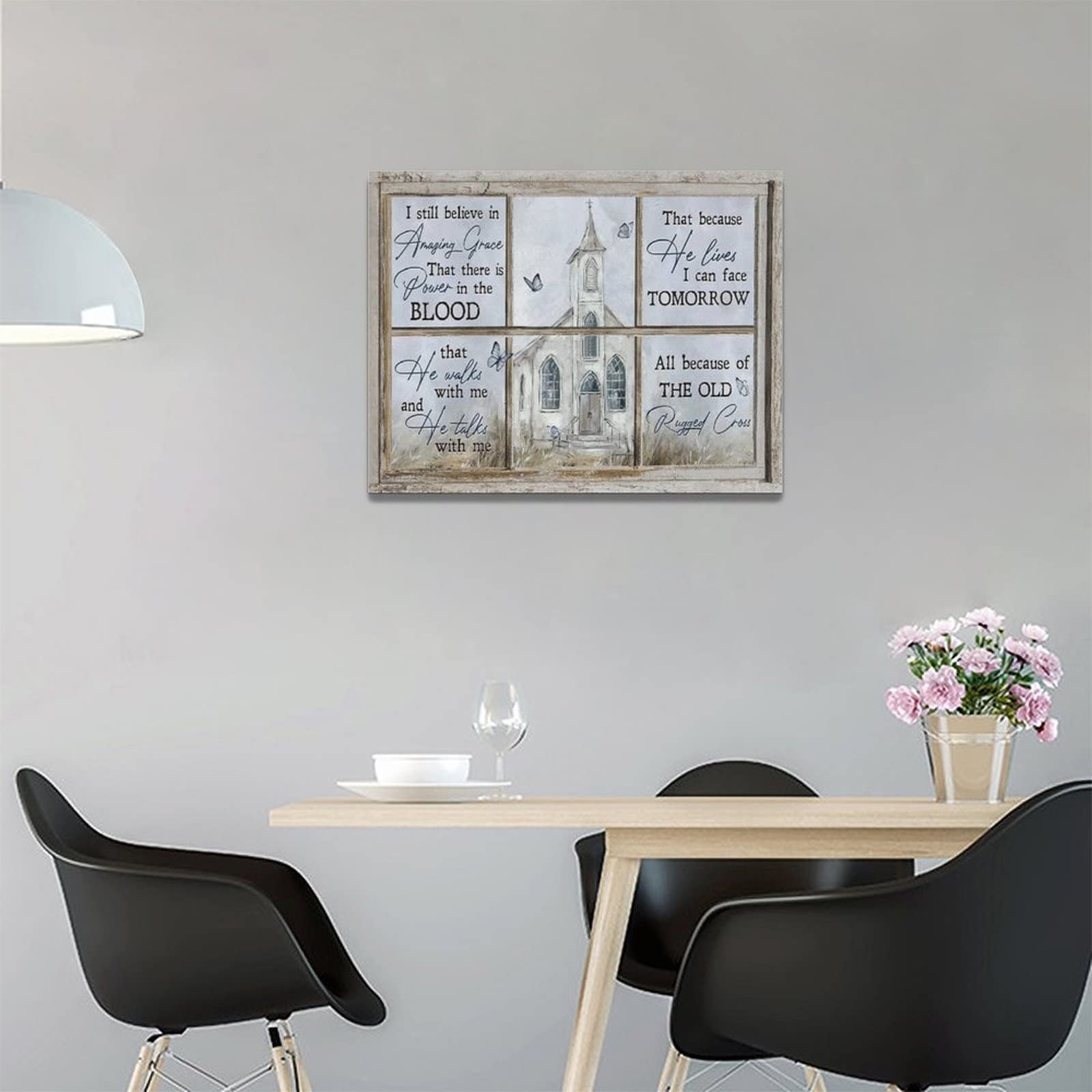 Religious Wall Art Christian Church Butterfly Amazing Grace Pictures Wall Decor Country Rustic Canvas Prints Paintings Framed Ar