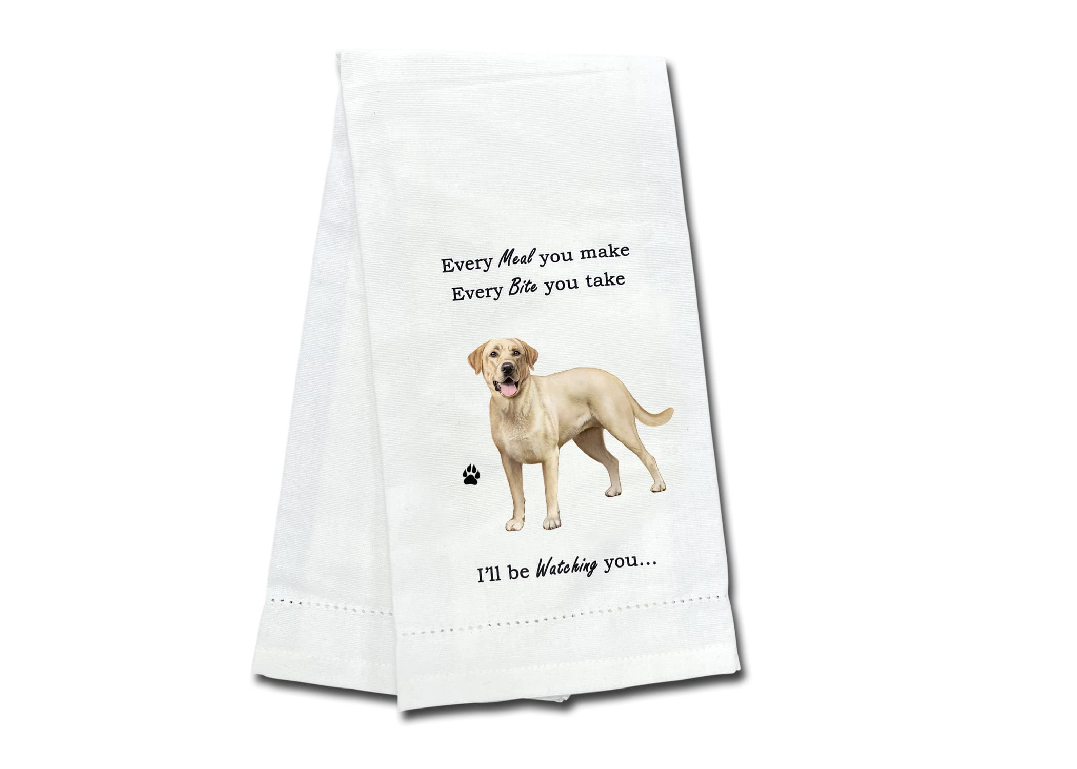 Yellow Labrador Kitchen Towel - Soft Highly Absorbent - Yellow Labrador Gifts - Dish Towels For Washing Dishes - Tea Towels - Re