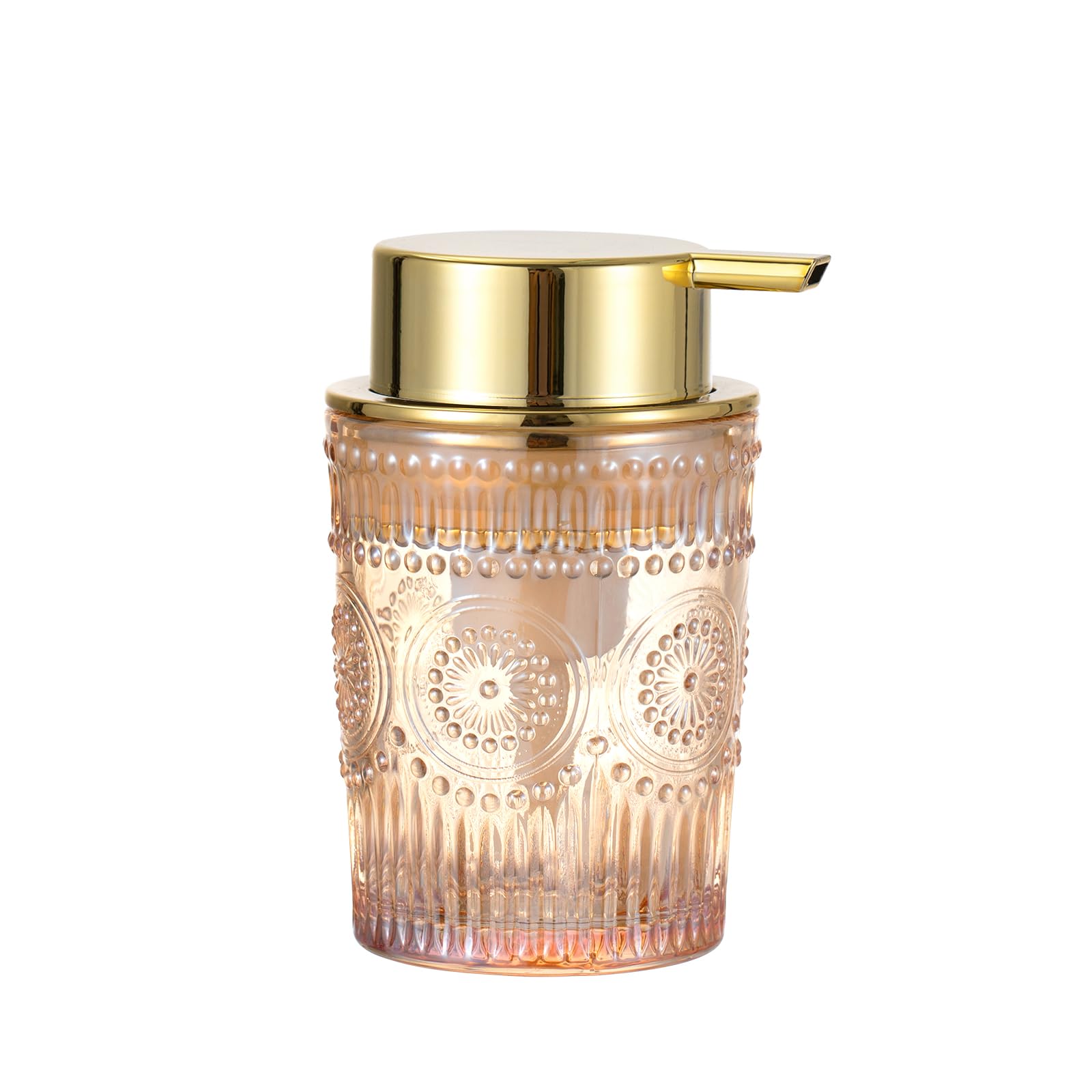 Leicurace Glass Foam Soap Dispenser, Refillable Foaming Pump Dispenser With Gold Pump, Foam Hand Soap Dispenser For Bathroom Kit