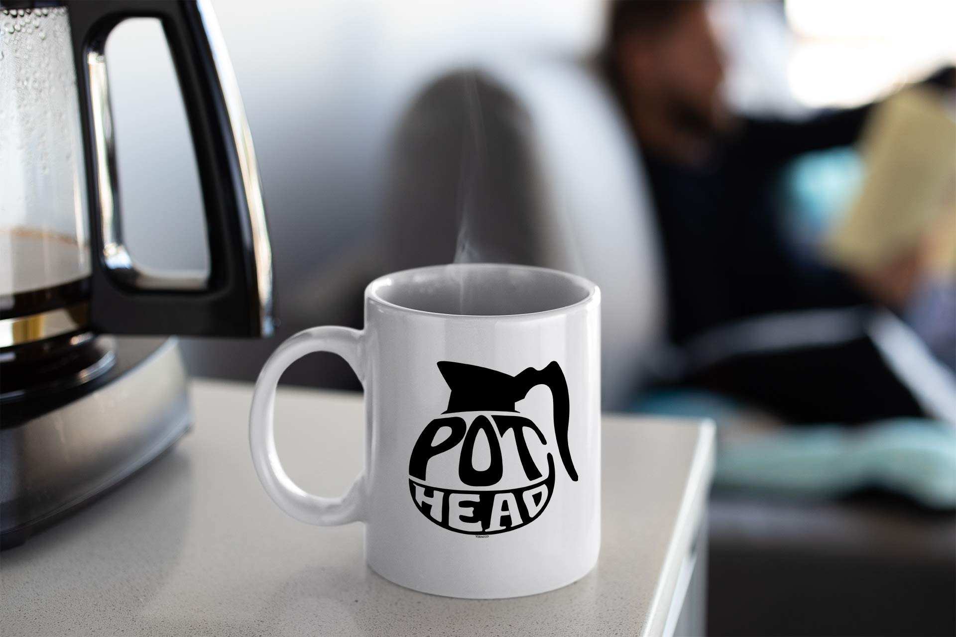 Veracco Pot Head Ceramic Coffee Mug Funny Gifts Espresso Cup -Ceramic Mug - Cute Mug - Green Tea Mug- White Coffee Mugs - Christ