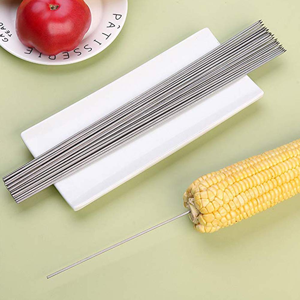 Bigotters Barbecue Skewers, 100Pcs Skewers For Grilling Stainless Steel Skewers Bbq Needle Sticks Metal Skewers For Meat Shrimp
