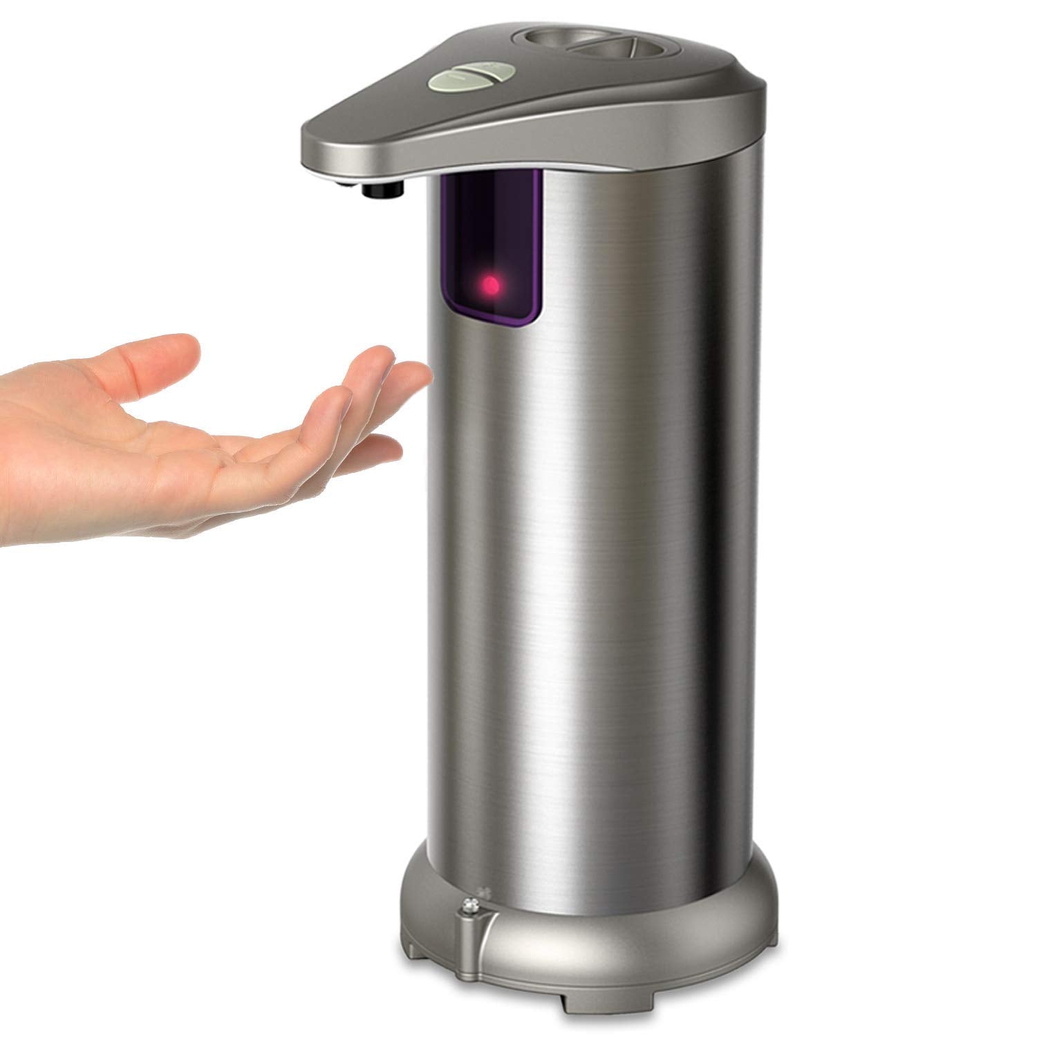 Sensor Soap Dispenser,Battery Operated Refillable Soap Dispenser Infrared Automatic Soap Dispenser, Brushed Stainless Steel Touc