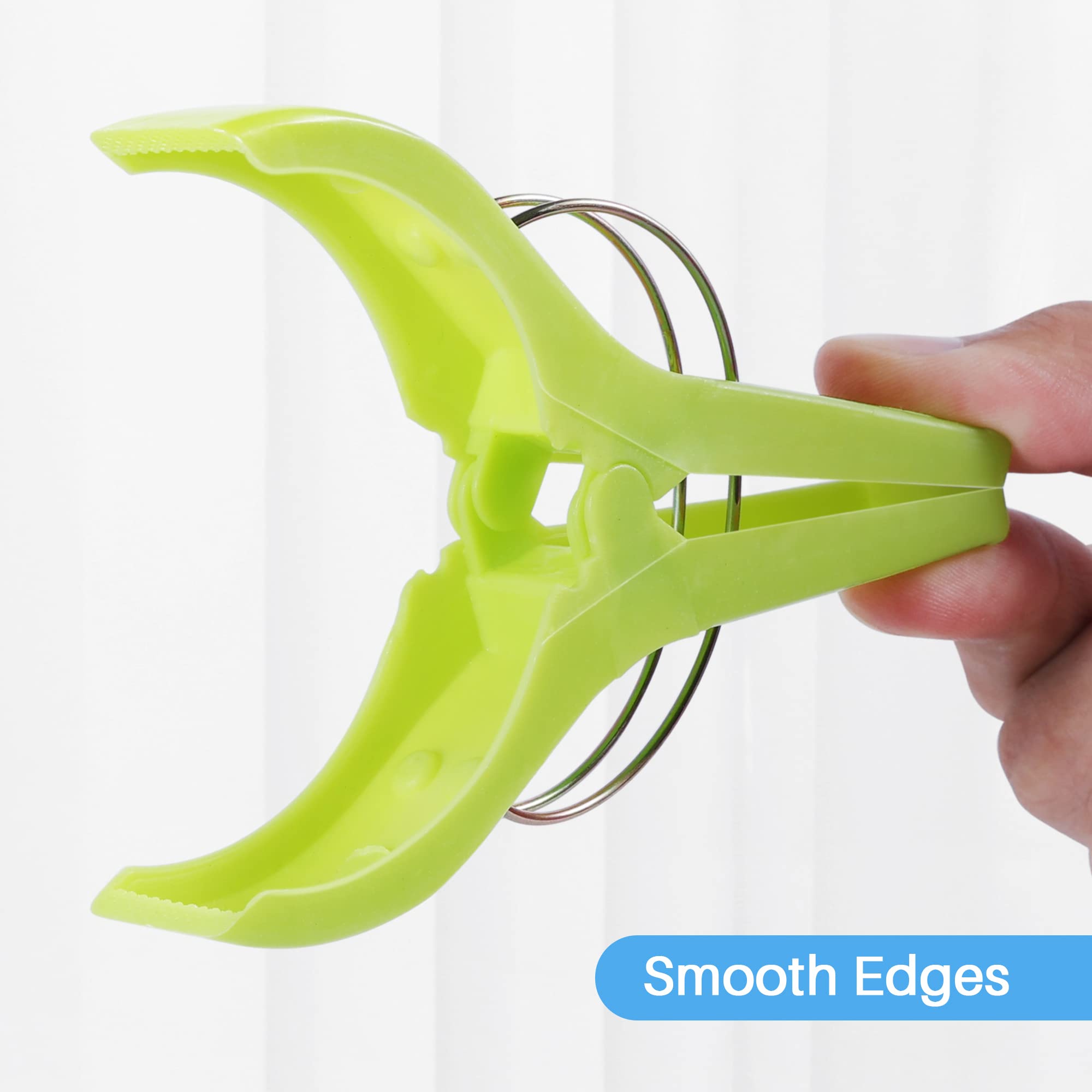 Jabinco Beach Towel Clips Chair Clips Towel Holder,Plastic Clothes Pegs Hanging Clip Clamps, Yellow,Blue,Green,Red (Pack Of 8)