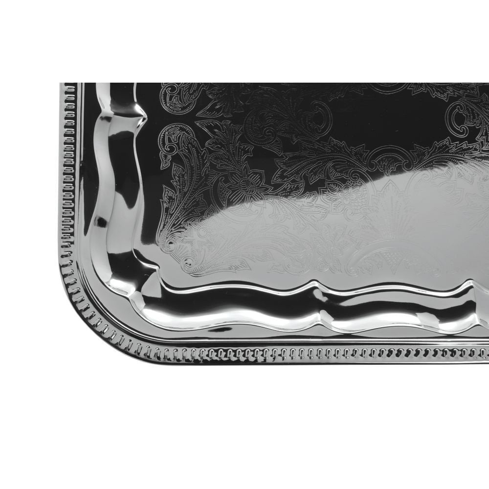 American Metalcraft 16'' X 12'' Rectangular Chrome Serving Tray - Affordable Elegance Series