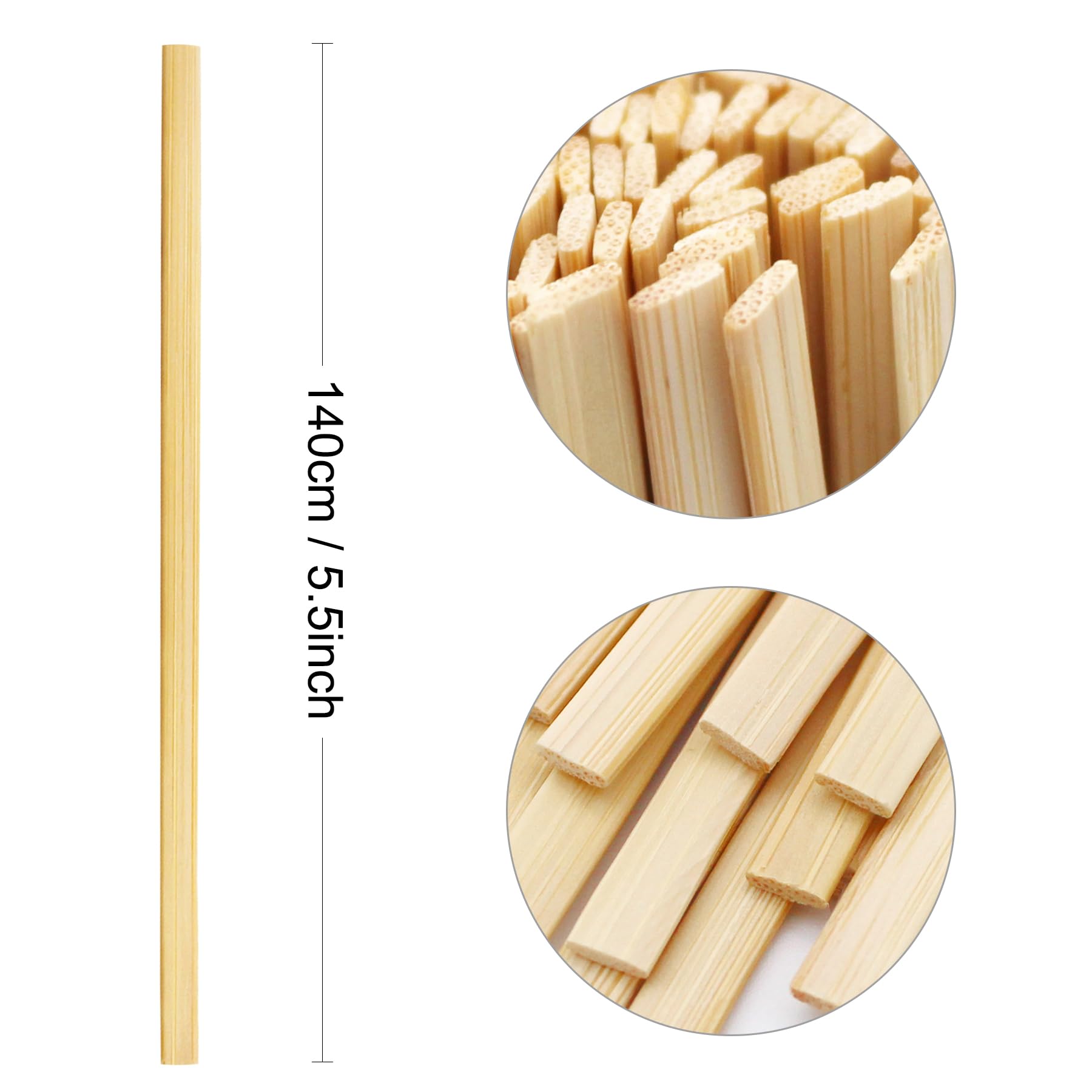 Sugormek 380Pcs 5.5 In Bamboo Coffee Stirrers, A+++Level Smooth Square Edges Bamboo Sticks For Daily Use Or Other Diy Craft Desi
