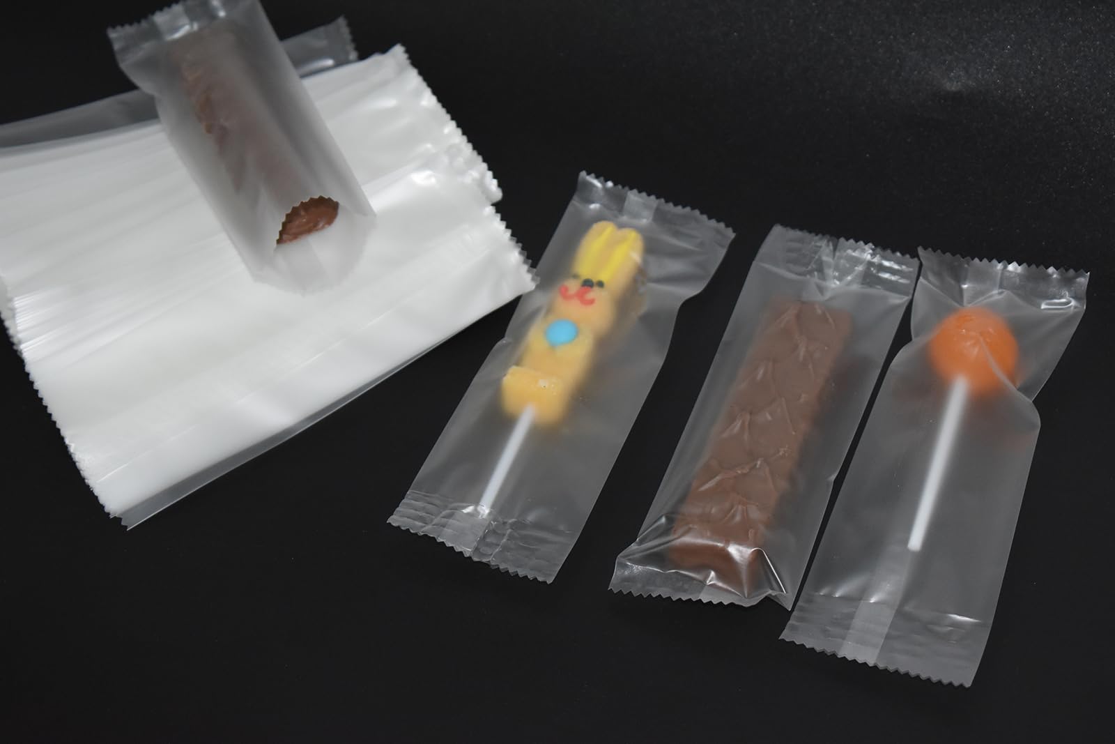Chocolate Bar Wrappers, 2x6 200pcs Heat Seal Bags Granola Bar Packaging for Candy, Cereal Energy, Protein and Lollipop, Sealable