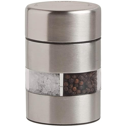 Olde Thompson Since 1944 Olde Thompson 4 Stainless Steel Pepper Salt Mill 2-In-1 Combo-5080-00, 4-Inch, Silver