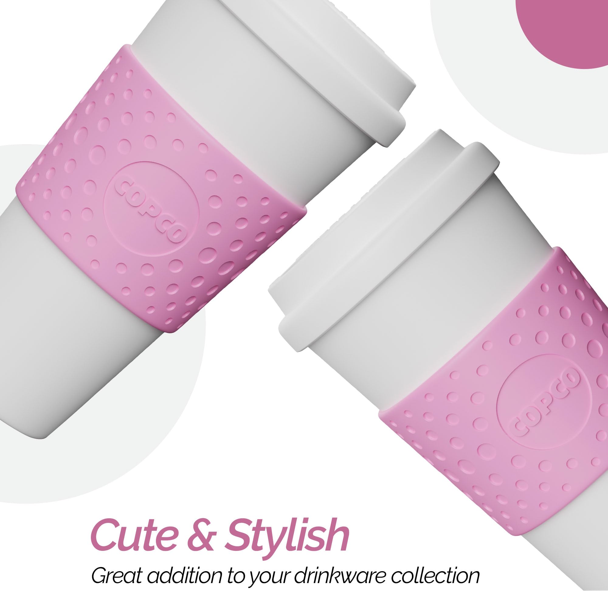 Copco Acadia 16 oz Insulated Travel Mug - BPA-Free Plastic, Leak-Proof Lid, Bubble Gum Color