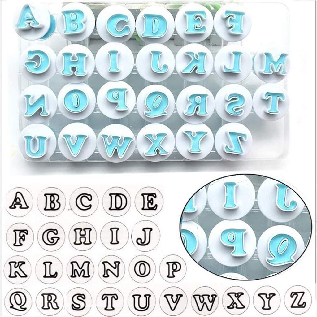 26Pcs/Set Cookie Stamp Impress Cookie Cutters Alphabet Letter And Number Fondant Cake Biscuit Mold Letter Shape Diy Cookie Biscu