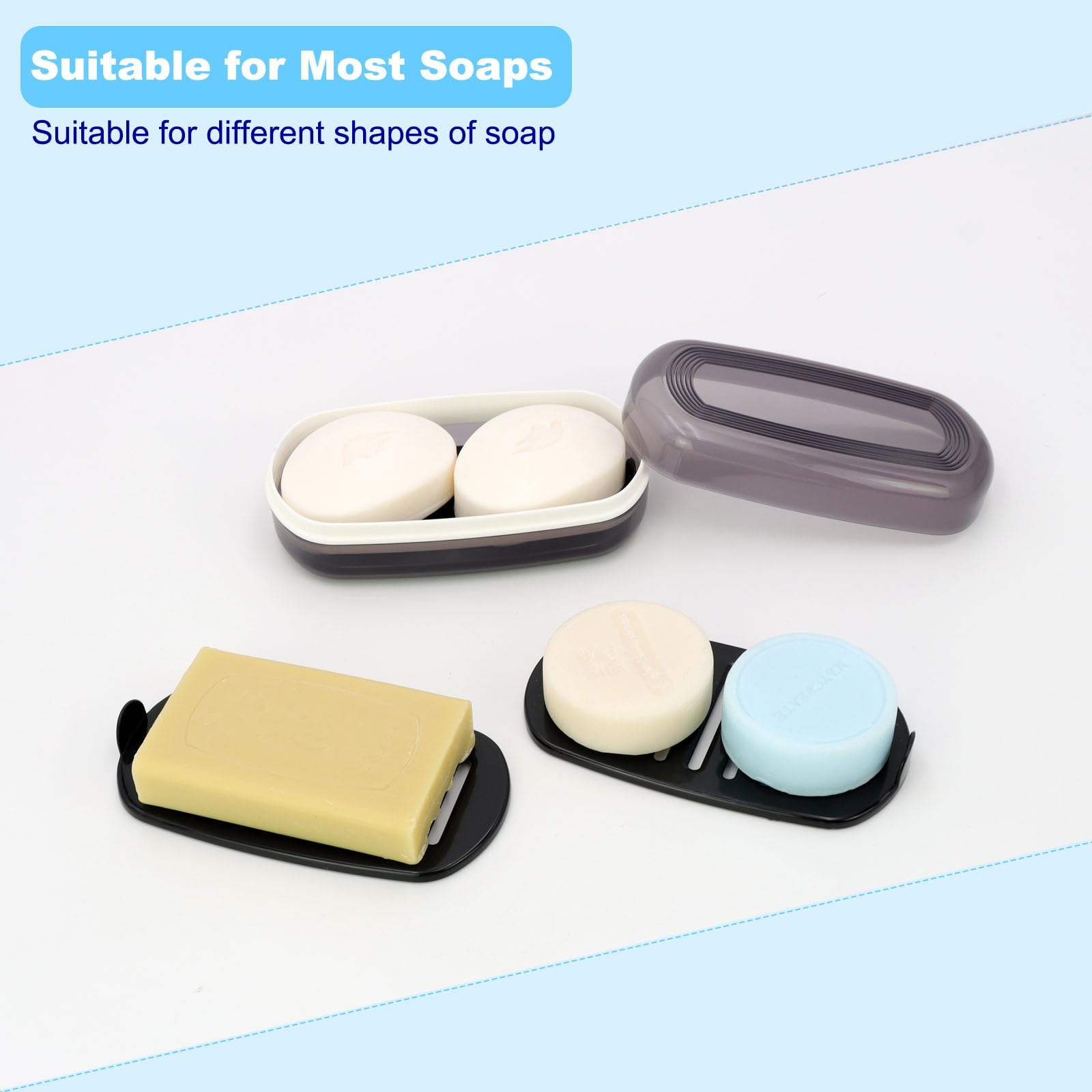 Haysna Solid Shampoo Bar Holder, Large Bar Soap Holder, Travel Soap Container, Soap Box With Draining Layer, Soap Case For Bathr