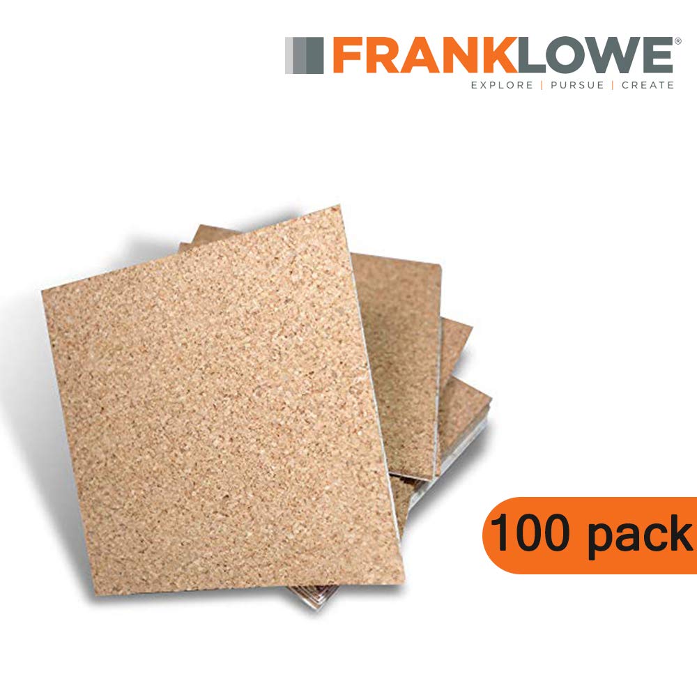 Adhesive Backed Cork For Coasters, Trivets And Art Projects - 1/16    Thick X 4'' X 4'' Square (100 Pc)