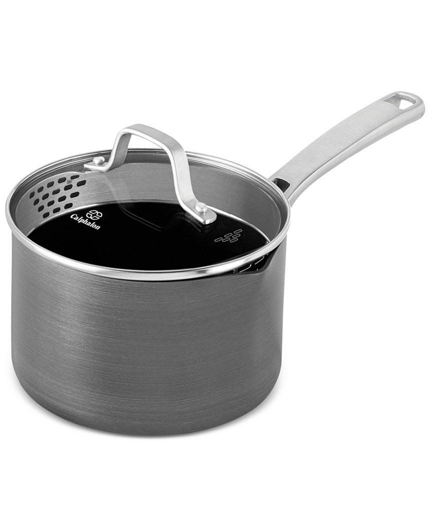 Calphalon 1943876 Classic Nonstick Sauce Pan with Cover, 2.5 quart, Grey