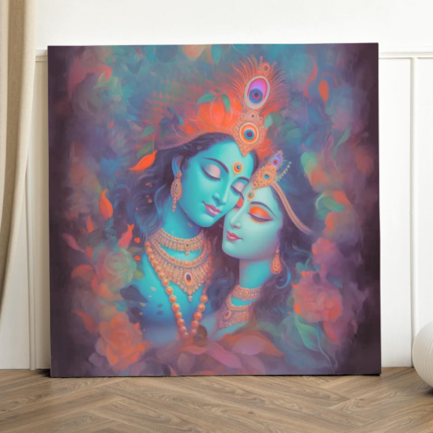 Featherflute Wall Paintings For Home Decoration, Ready To Stick 6Mm Mdf Board Of God Painting, Radha Krishna Painting For Wall D