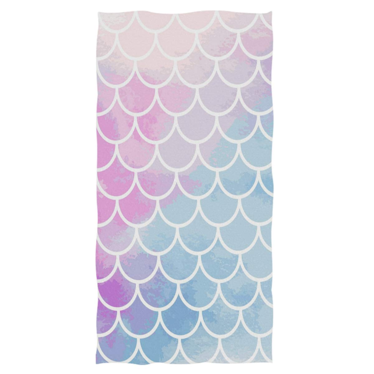 Pfrewn Colorful Mermaid Scale Hand Towels 16X30 In, Rainbow Marble Galaxy Thin Bathroom Towel, Magic Fish Scales Ultra Soft High