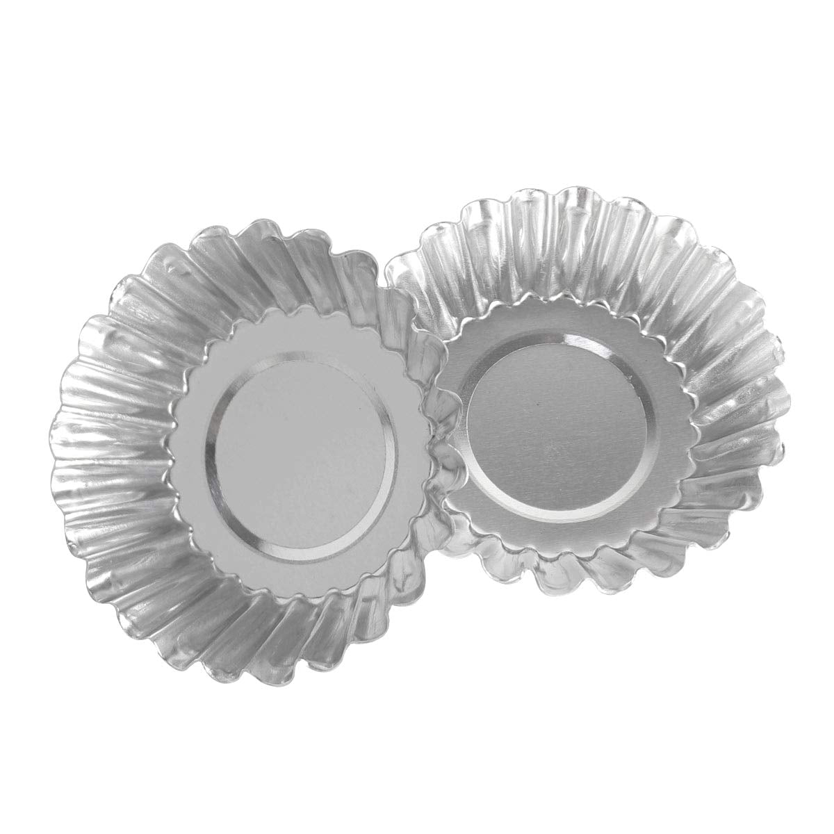Bezall 20Pcs Egg Tart Molds, Mini Round Cake Molds Tart Pan Aluminium Pie Tins Cupcake Pudding Muffin Baking Cups