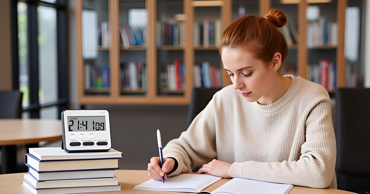 Aerys Digital Kitchen Timer & Stopwatch, Large Digit Countdown, Loud Alarm With Back Stand, Ideal For Cooking, Baking, Study Tab