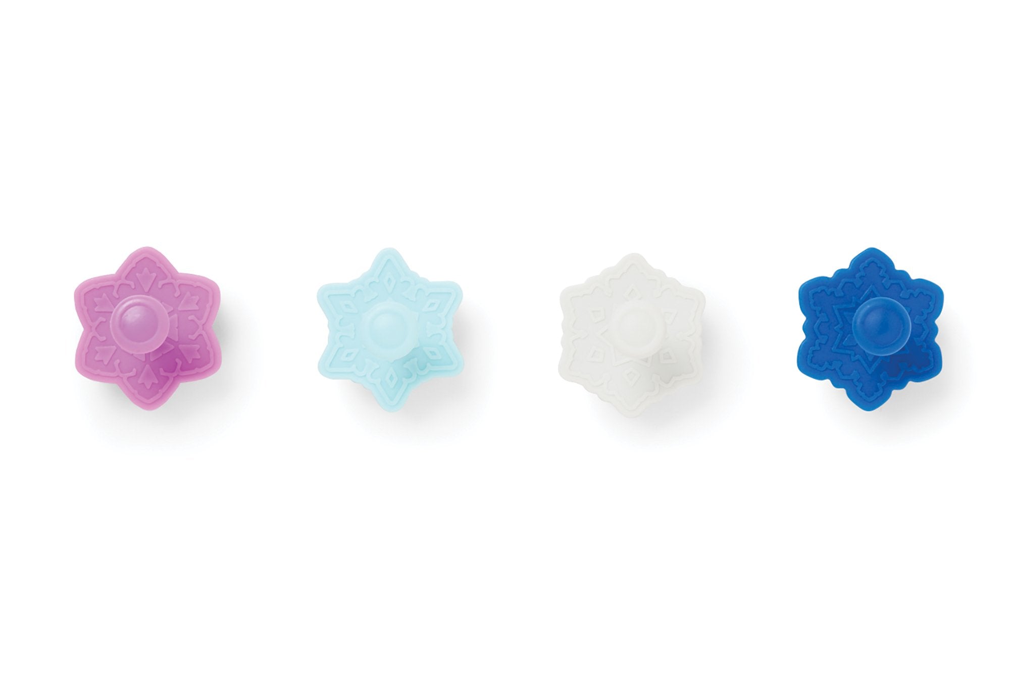 Fox Run Intricate Assorted Winter Snowflake Pastry/Cookie/Pie/Fondant 2'' Stamper And Cutters 2'', Set Of 4, Multi-Color