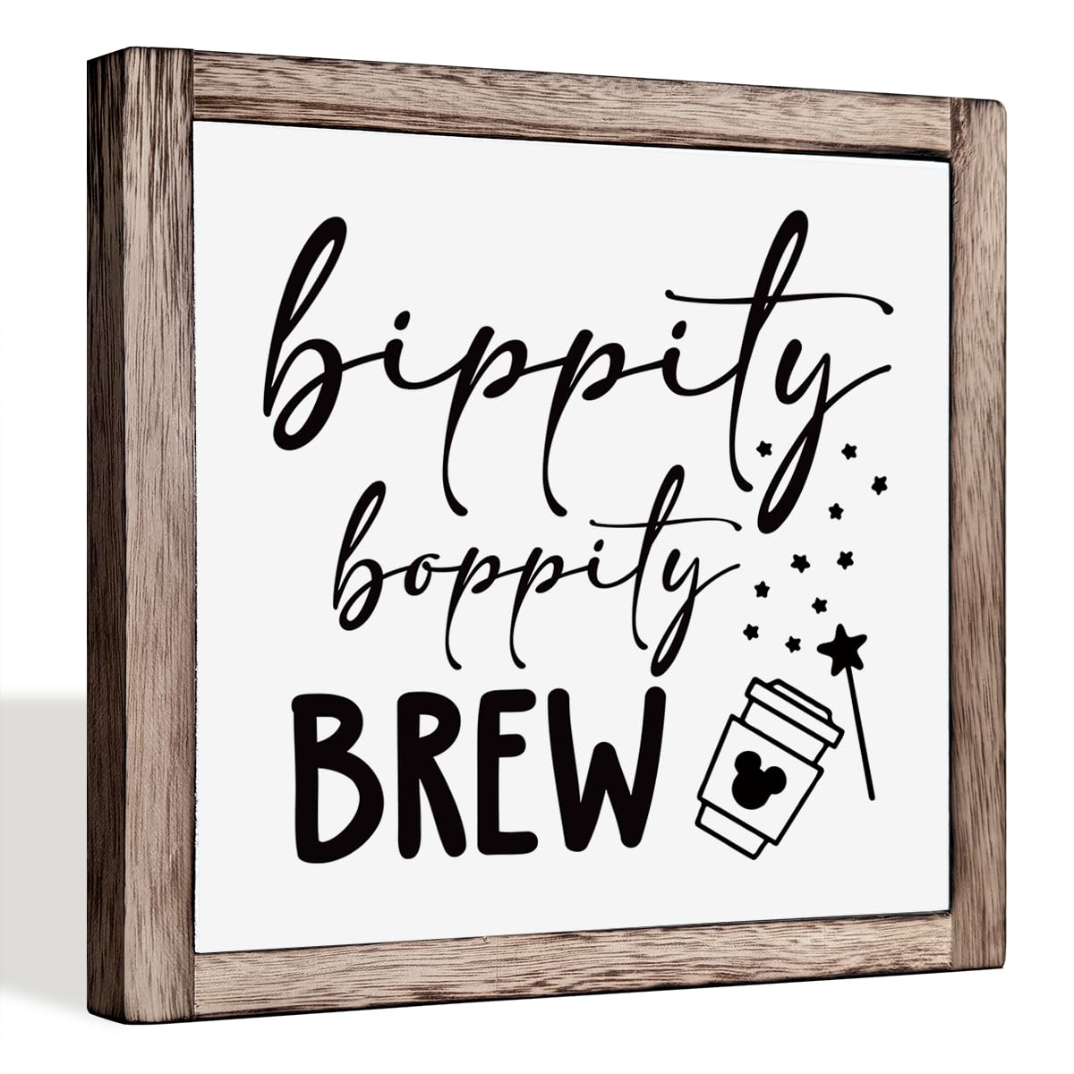 Bippity Boppity Wood Plaque Sign, Box Wood Plaques Desk D  cor, Rustic Wooden Coffee Table Sign, Kitchen Home Decor, Tabletop De