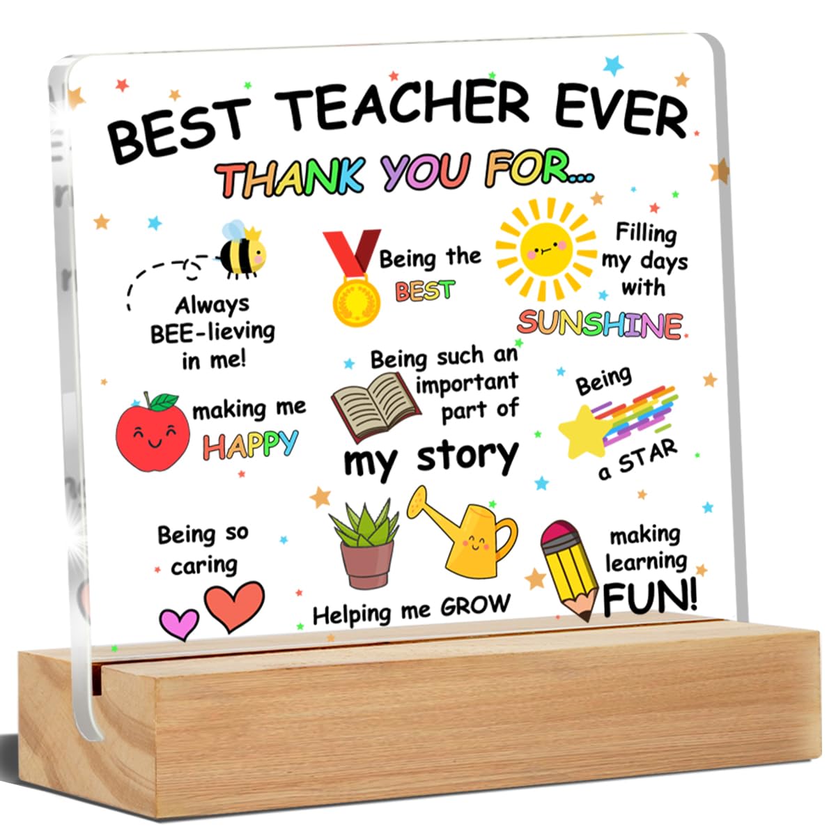 Best Teacher Gifts Teacher Appreciation Gifts Thank You Teacher Gifts Best Teacher Ever Acrylic Desk Plaque Sign Office Decor 4 