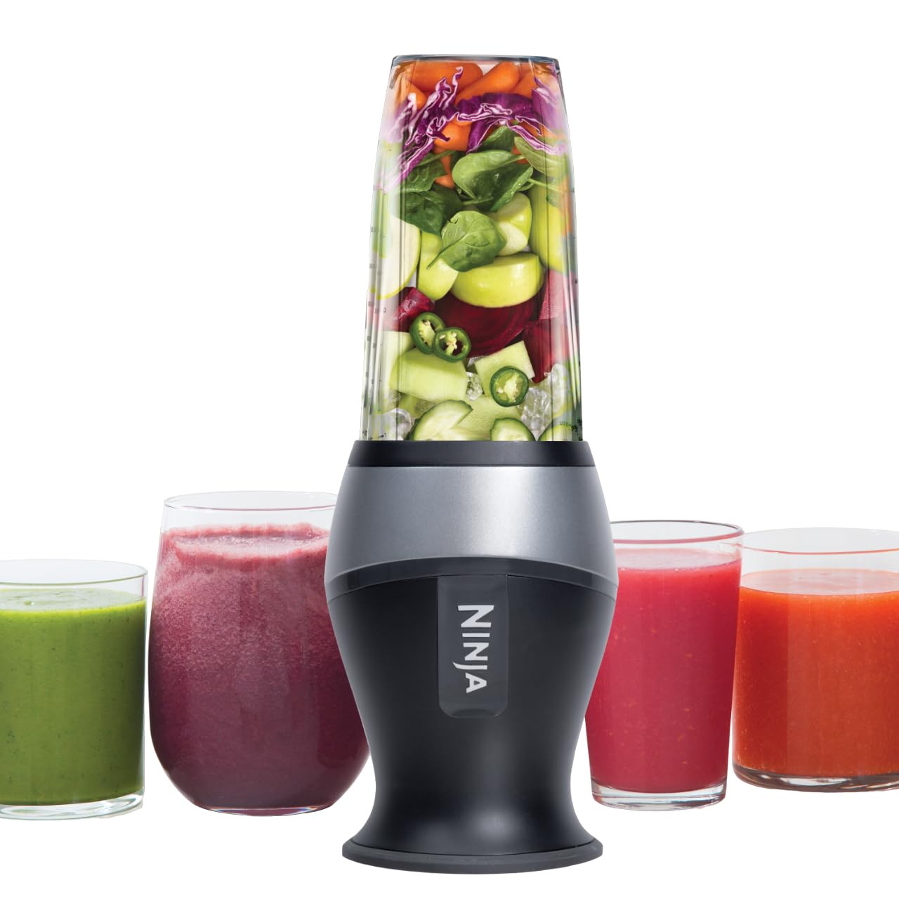 Ninja Qb3001Ss Ninja Fit Compact Personal Blender, Shakes, Smoothies, Food Prep, And Frozen Blending, 700-Watt Base And (2) 16-O