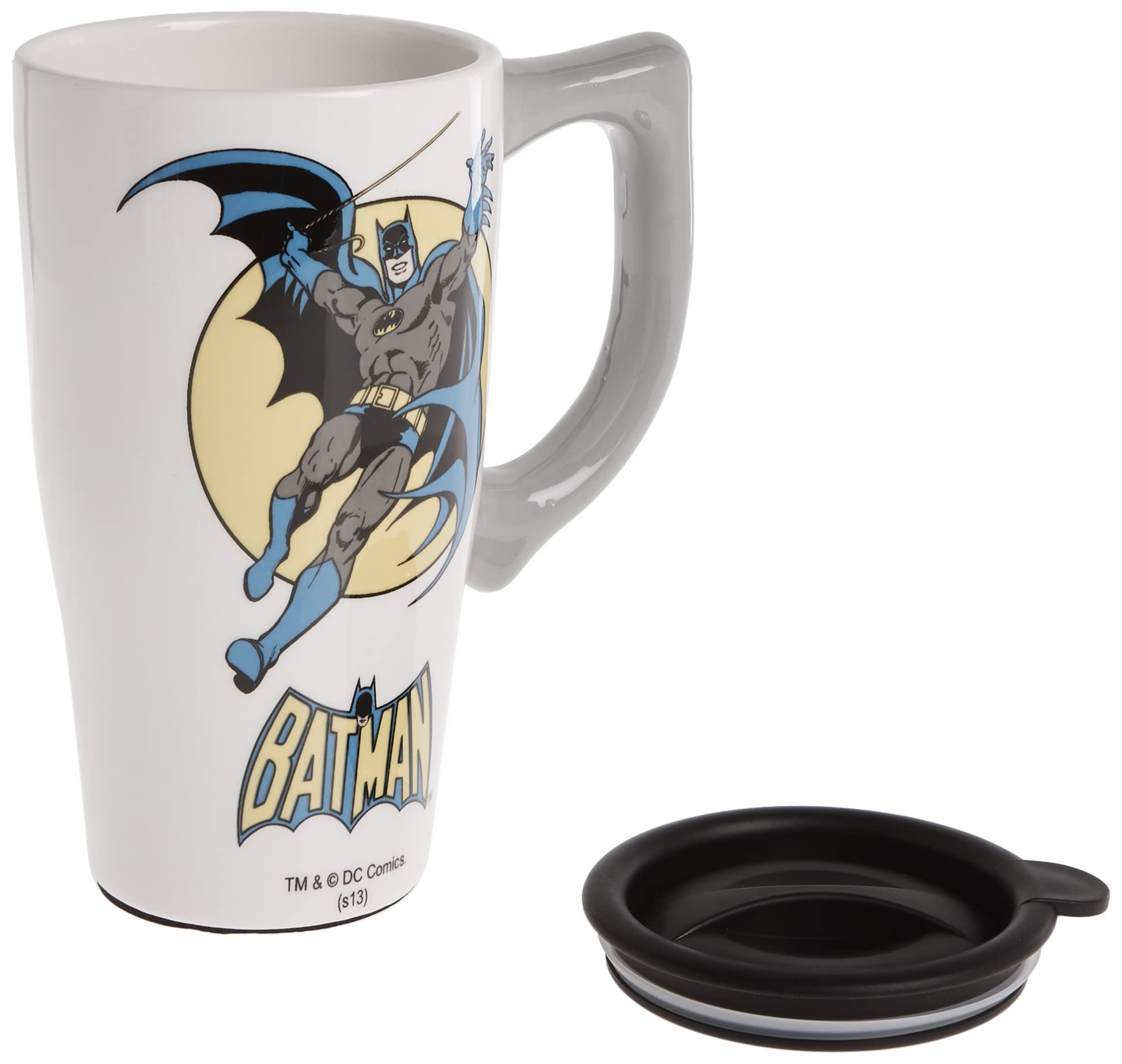 Spoontiques - Ceramic Travel Mugs - Batman Cup - Hot or Cold Beverages - Gift for Coffee Lovers