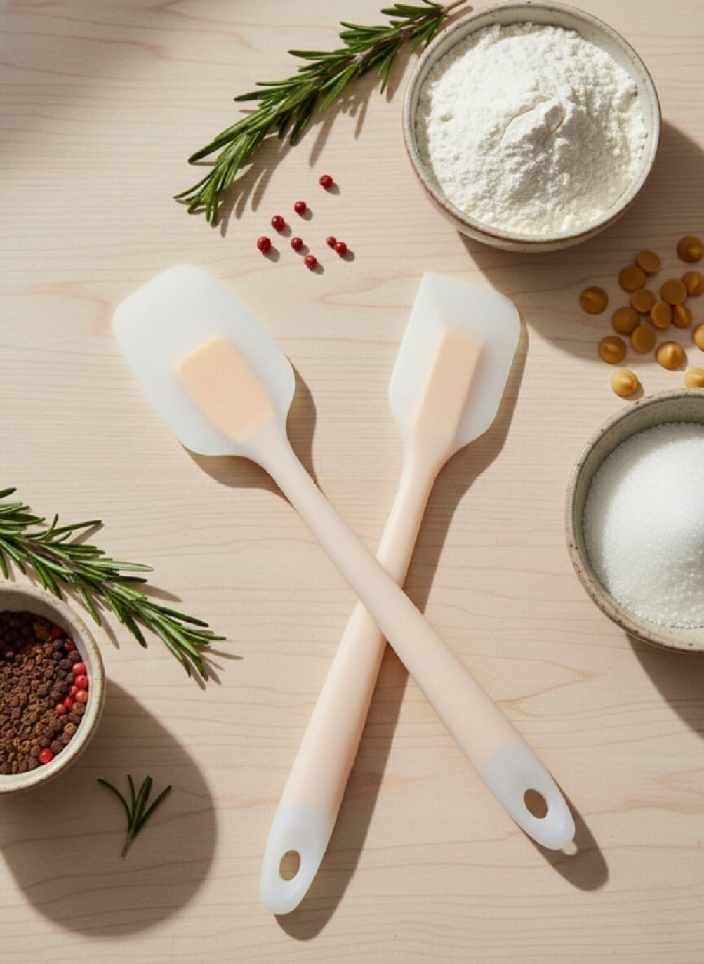Zilltoyin Set Of 2  Silicone Spatula Set  Heat Resistant, NonStick Baking & Cooking Spatulas, Flexible, Bpa Free Rubber Scrap