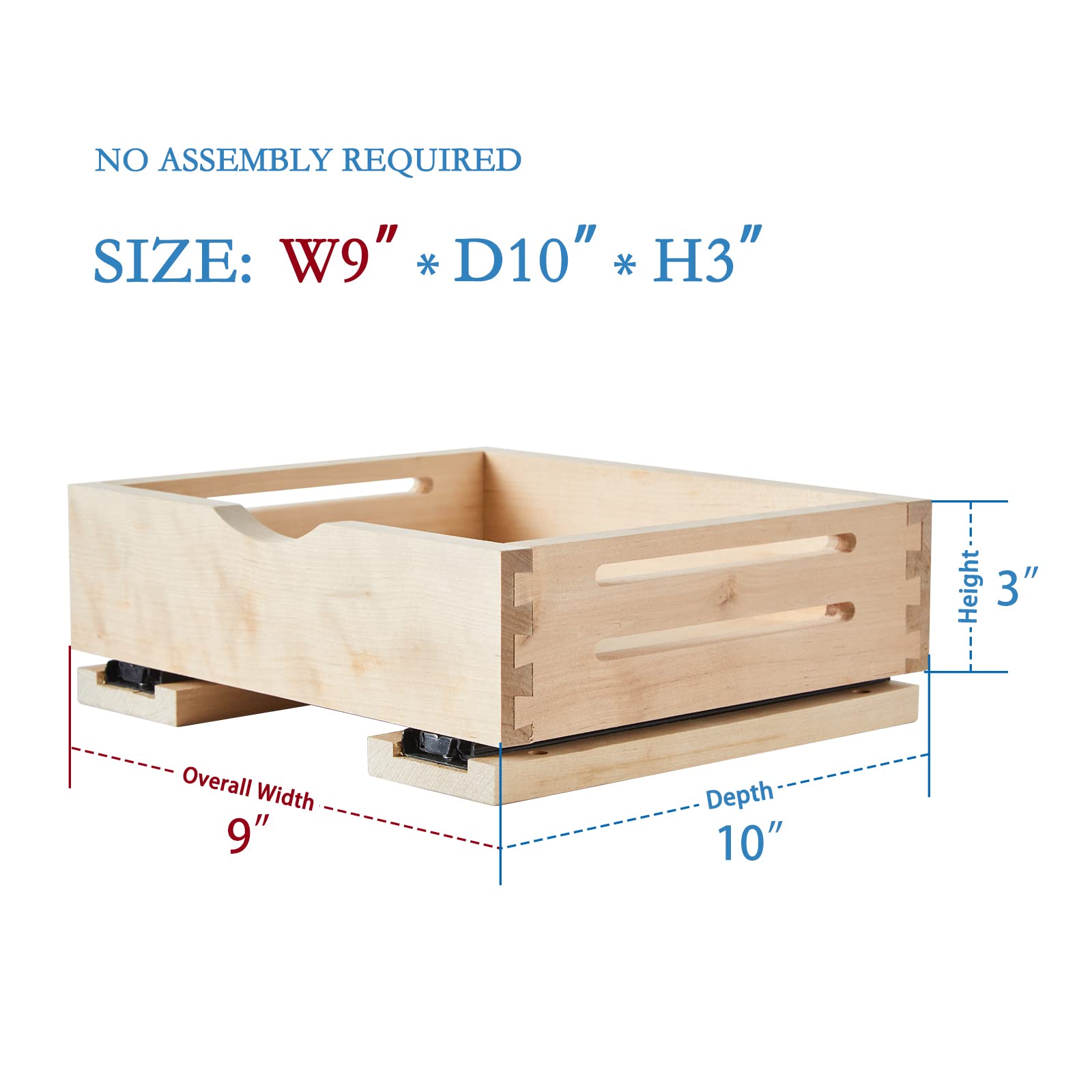 Luxurskingqyw Fully Assembled Drawer Wood Pull Out Tray Drawer Box Kitchen Cabinet Organizer, Cabinet Slide Out Shelve, Wooden P
