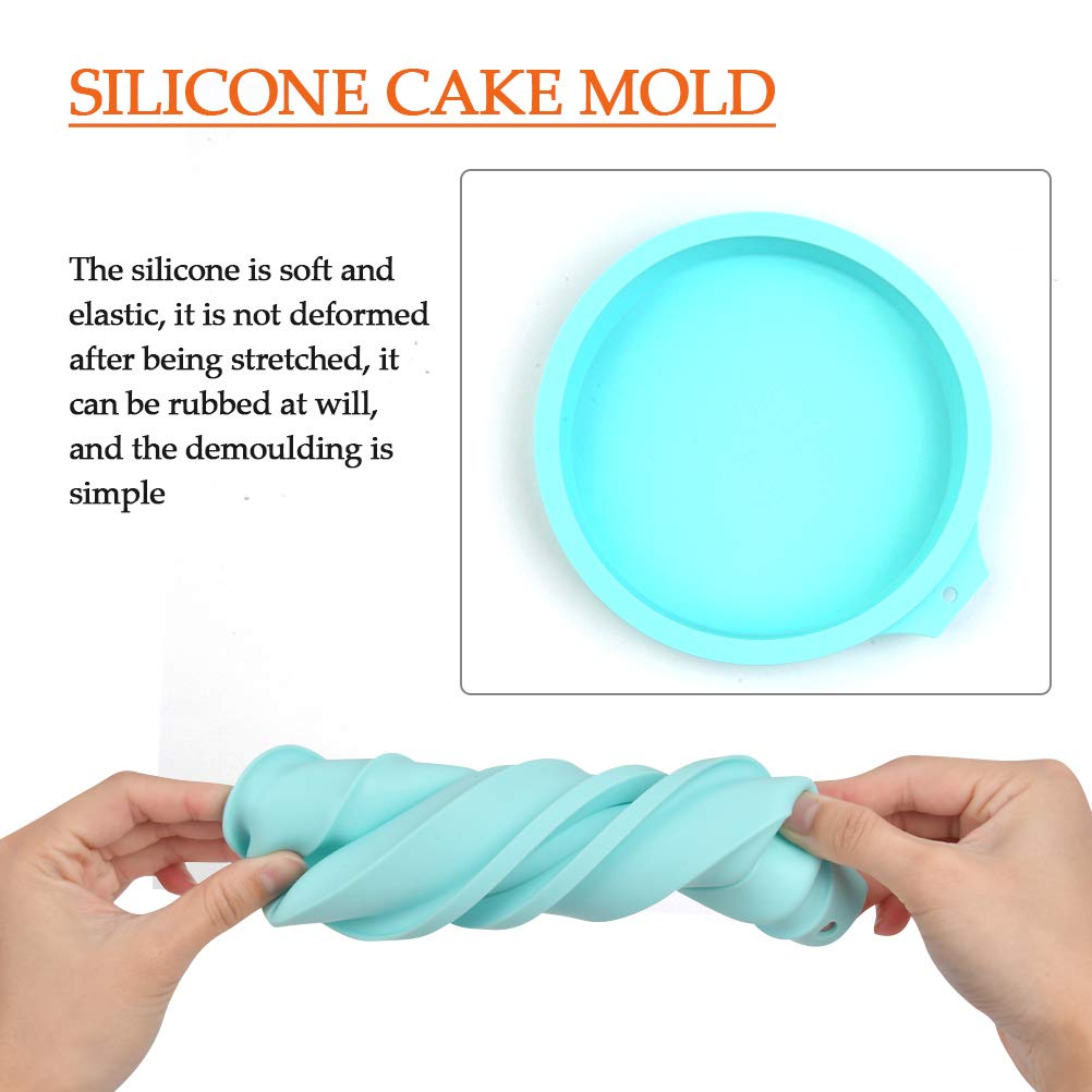 Timeset 4 Pcs Layer Cake Pan Set, 8 Inch Silicone Round Cake Mold Rainbow Non-Stick Baking Tins For Jumbo Whoopie Pie Cake Veget