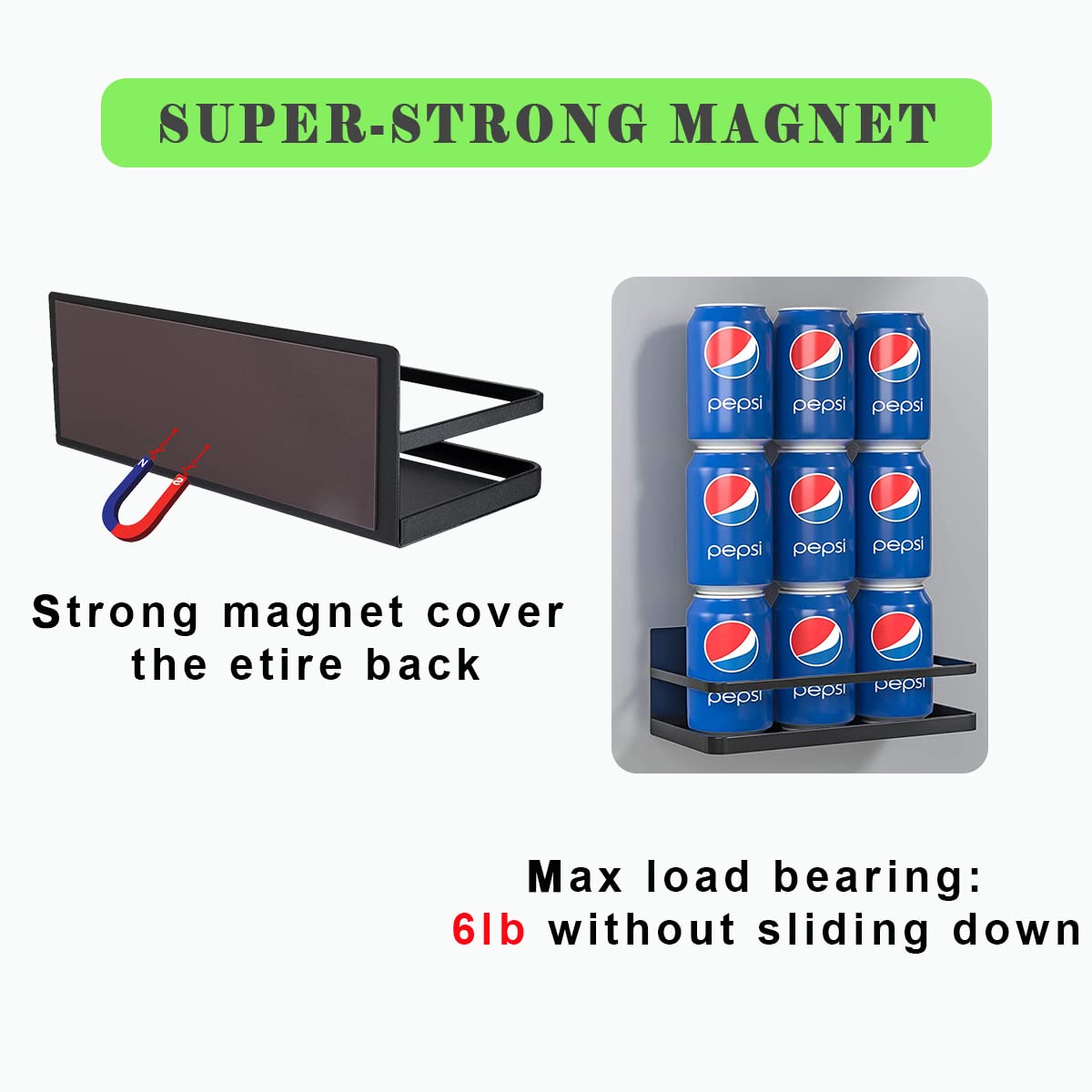 Hoopoton 2 Pack Magnetic Spice Rack, Easy to Install on The Side of Refrigerator/Space Saving Kitchen Organization Shelf Organiz
