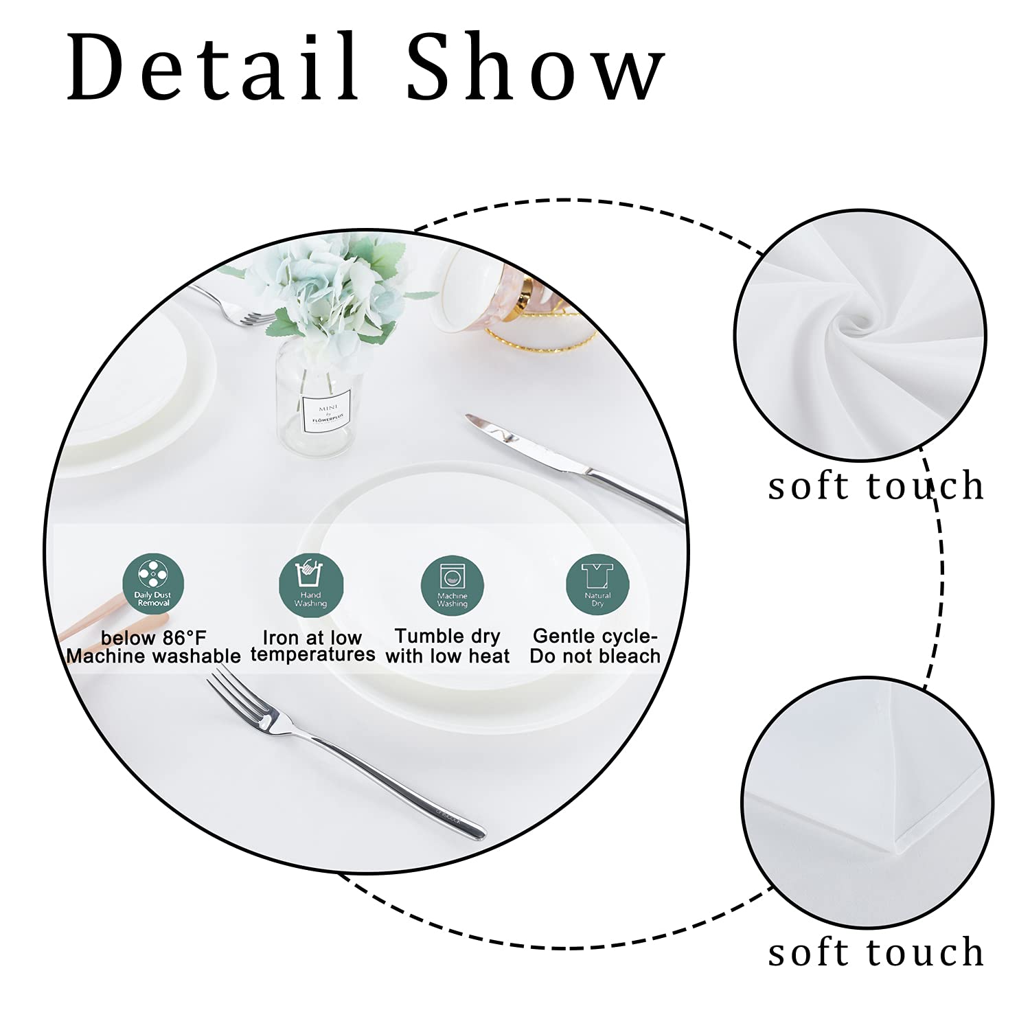 Fitable Square Tablecloth 54X54 Inch Tablecloth Stain And Wrinkle Resistant Washable Polyester Table Cloth, Decorative Fabric Ta