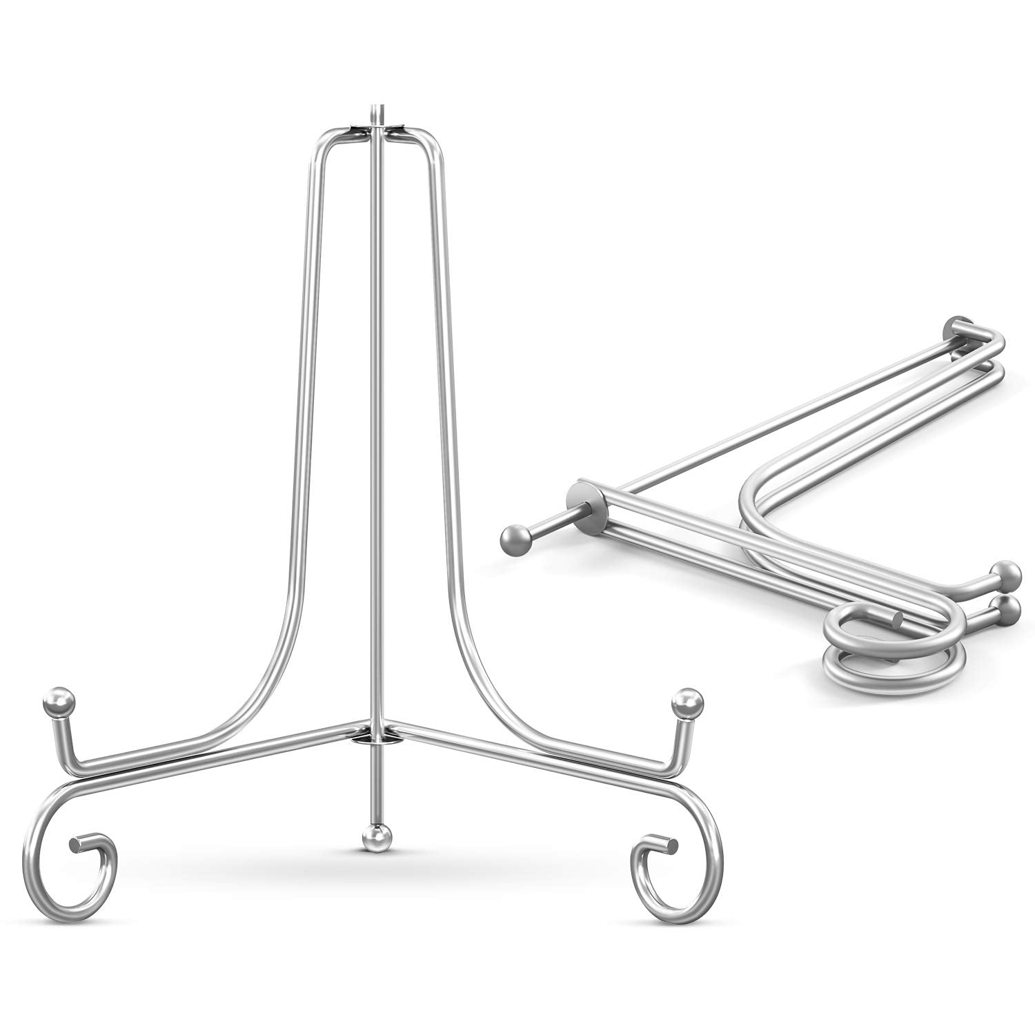 TR-LIFE Plate Stands for Display - 4 Inch Plate Holder Display Stand + Metal Easel Stand for Picture Frame, Decorative Plates, P