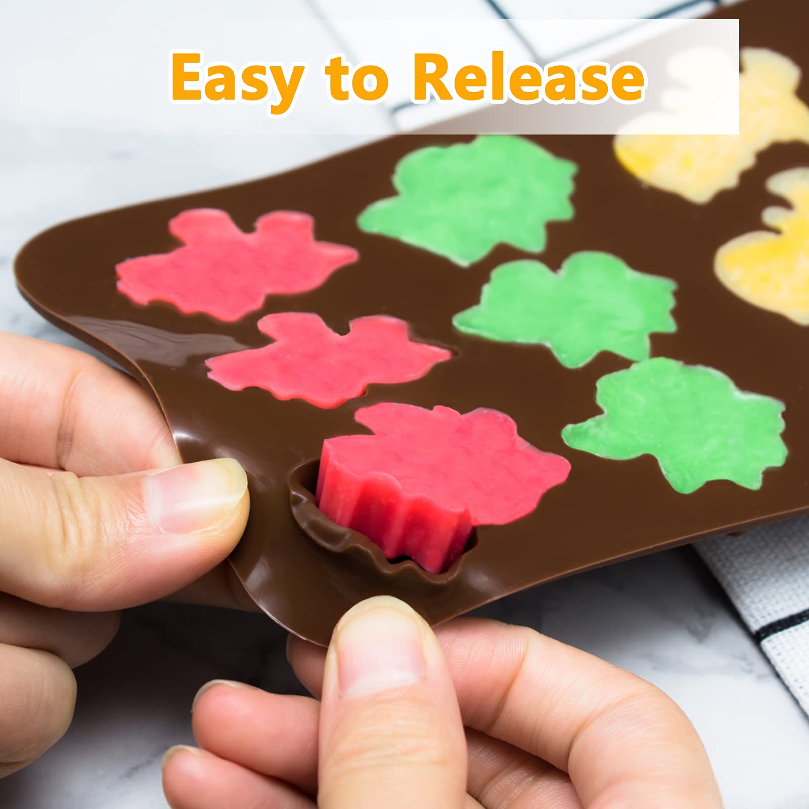 Candy Chocolate Molds Silicone, Non-Stick Animal Jello Molds, Crayon Mold, Silicone Baking Mold - Bpa Free, Forest Theme With Di