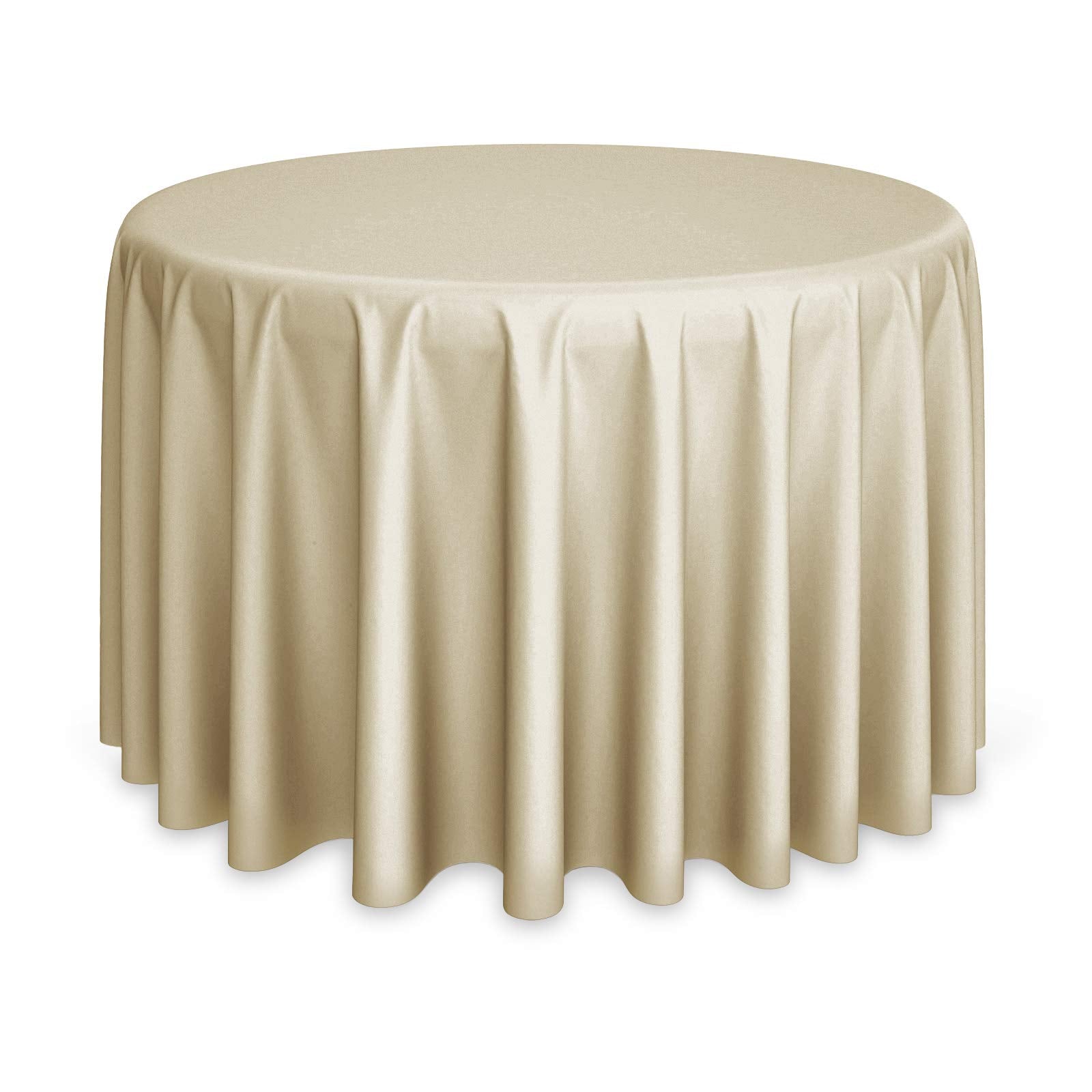Lanns Linens - 10 Premium 108 Round Tablecloths For Weddingbanquetrestaurant - Polyester Fabric Table Cloths - Beige