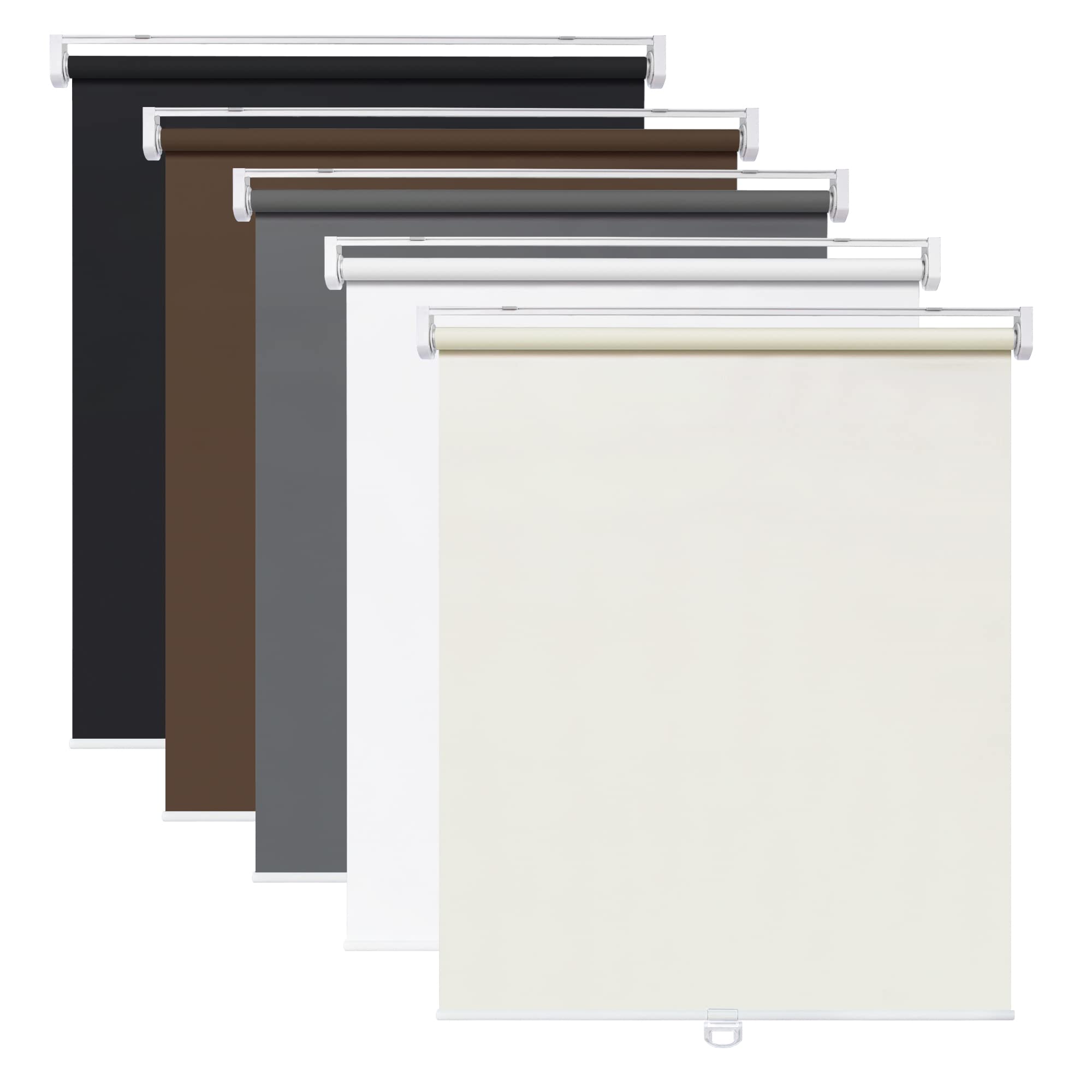 LazBlinds No Tools No Drill Cordless Roller Shades, 100% Blackout Roller Blinds for Windows, Thermal Insulated UV Protection Wat