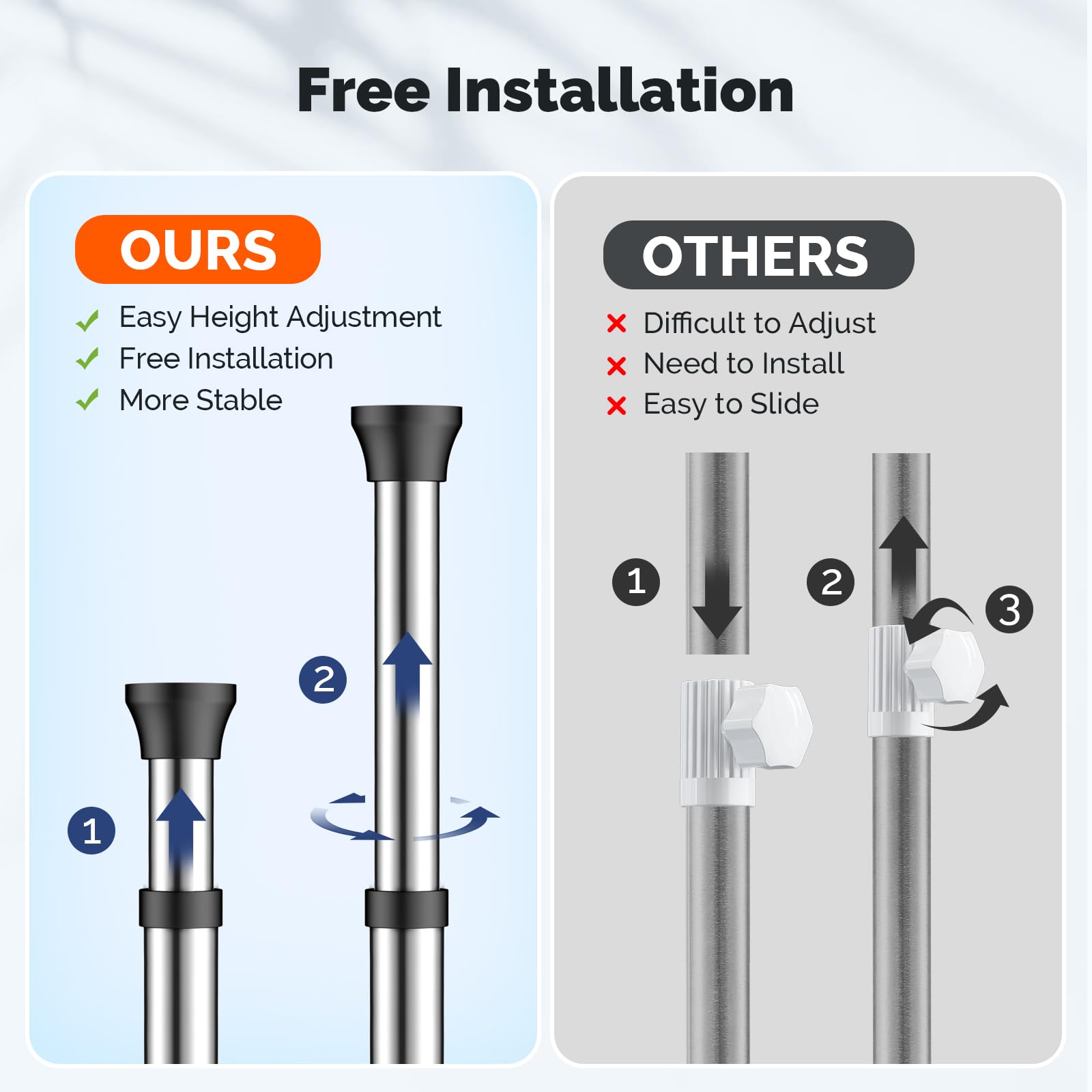 Hamitor Corner Shower Caddy Tension Pole: Quick Installation 4-Tier Rustproof Bathroom Organizer Shelves For Bathtub Shampoo Sto