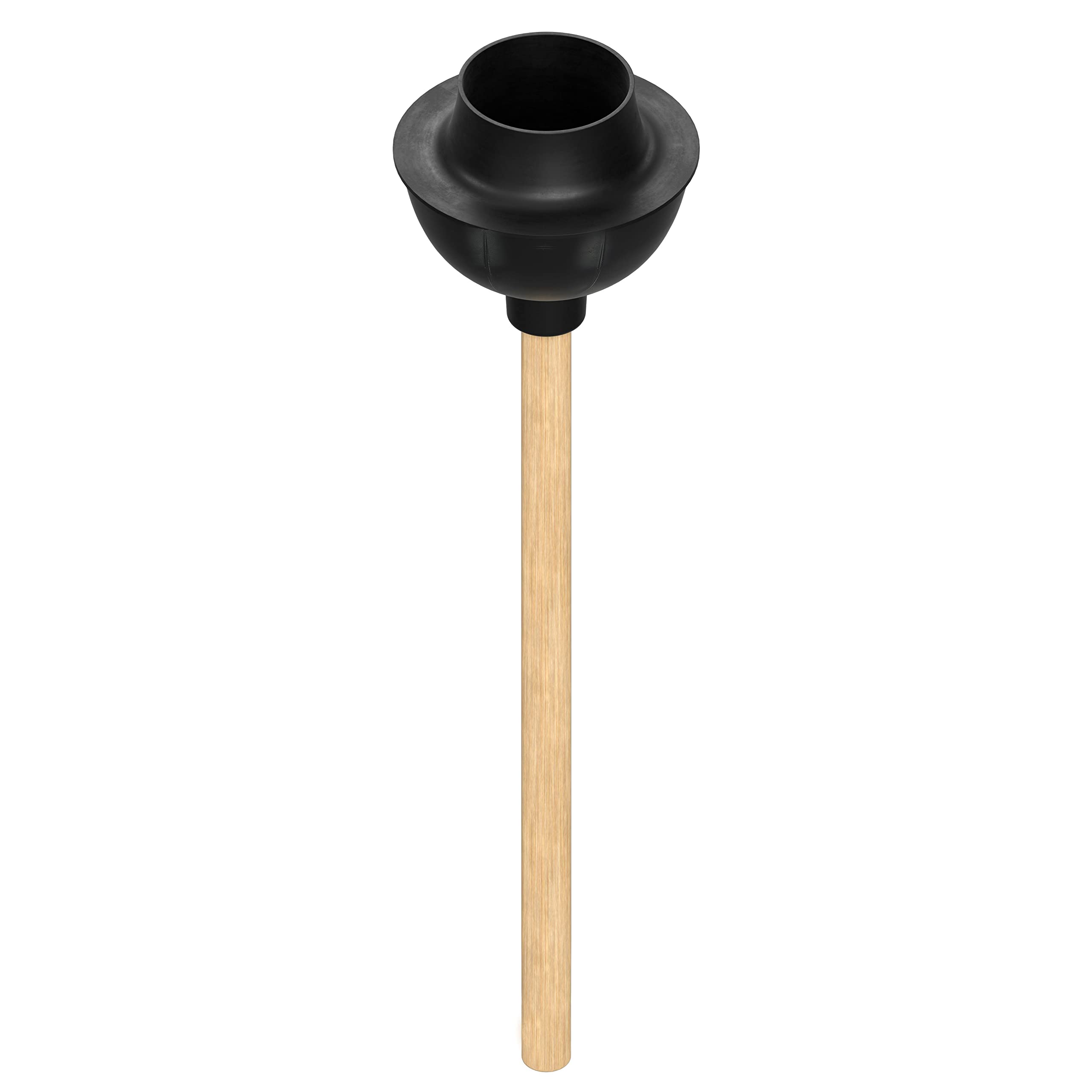 Steadmax Heavy Duty Toilet Plunger, Commercial Grade Double Thrust Force Rubber Cup With Wood Handle, 2 Pack (22'')