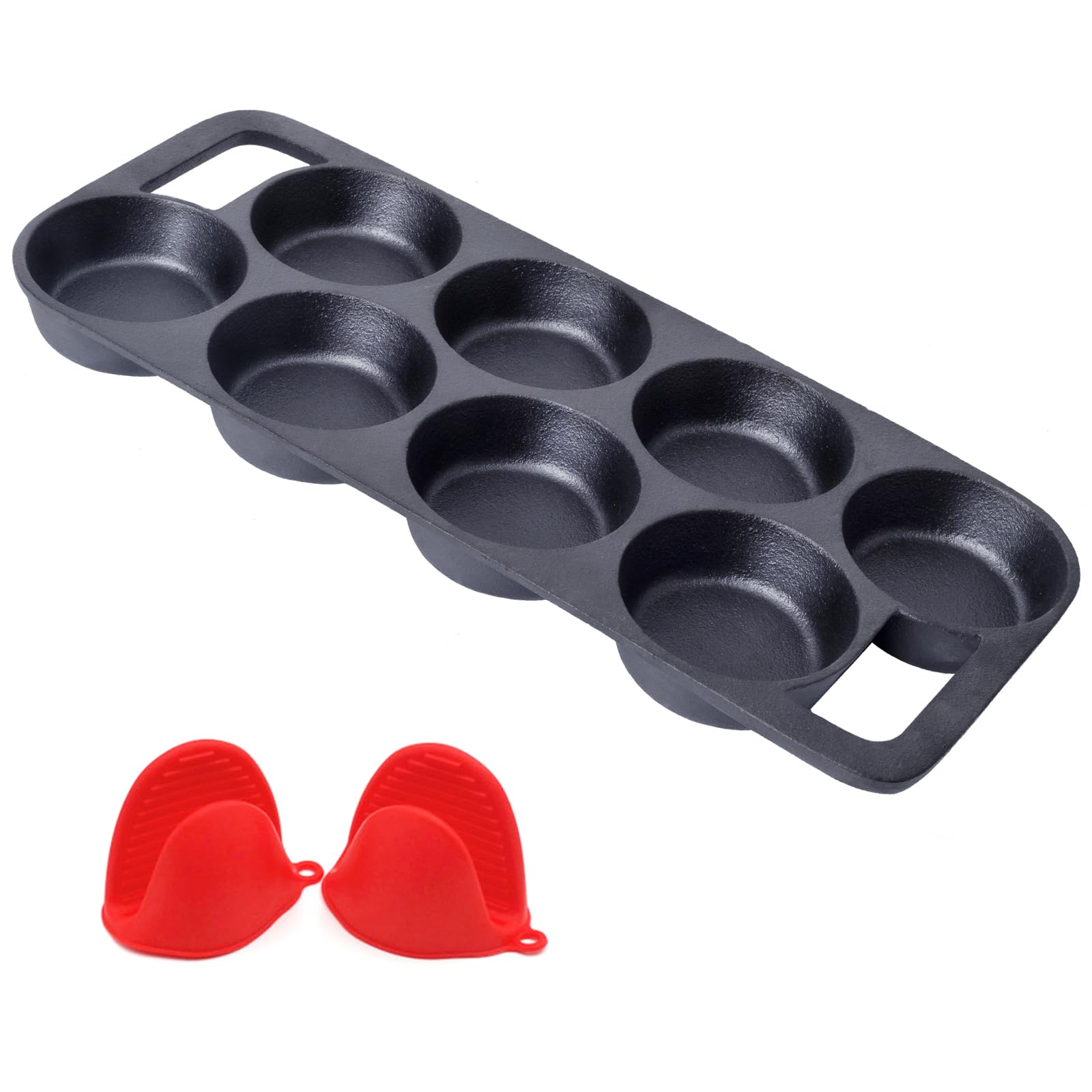 Yoloplus+ Pre-Seasoned Cast Iron Cake Pan Mini Cake Pan Cast Iron Biscuit Pan, Cast Iron Cookware For Biscuits, Muffins, And Sco
