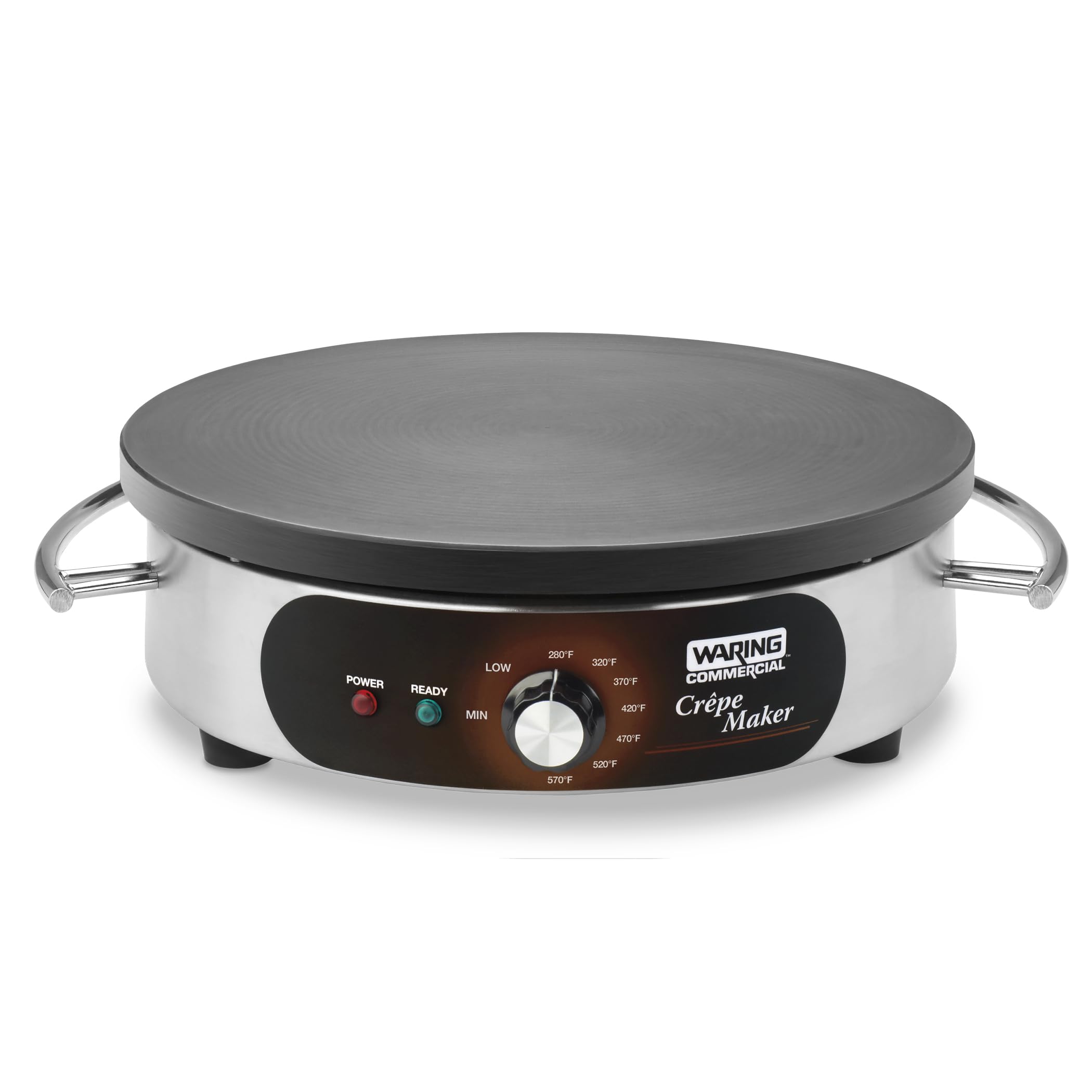 Waring Commercial WSC160X 16 Electric Crepe Maker, Cast Iron Cooking Surface, Stainless Steel Base, Includes Batter Spreader and